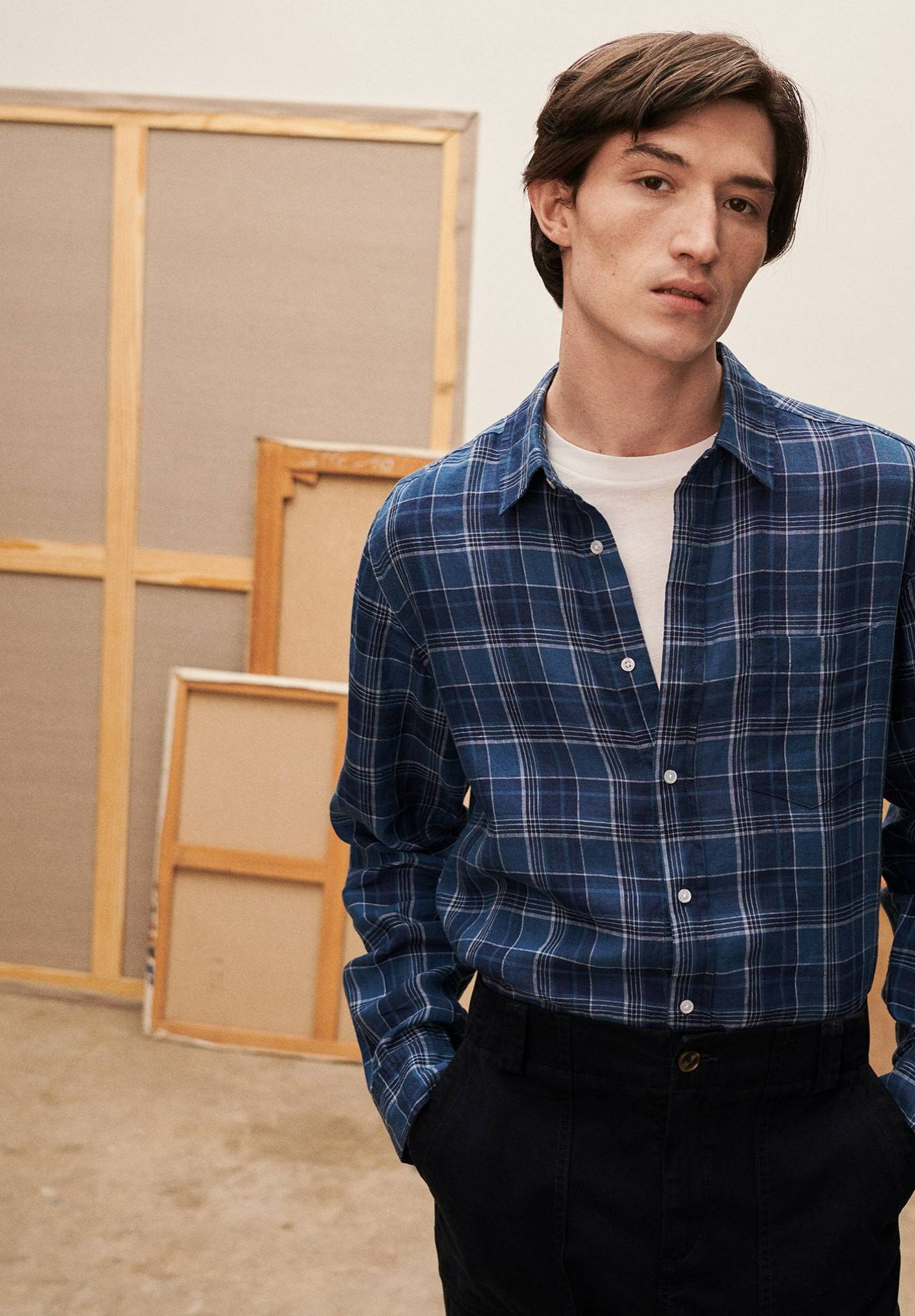 Chemise en lin, Bleu, large image number 3