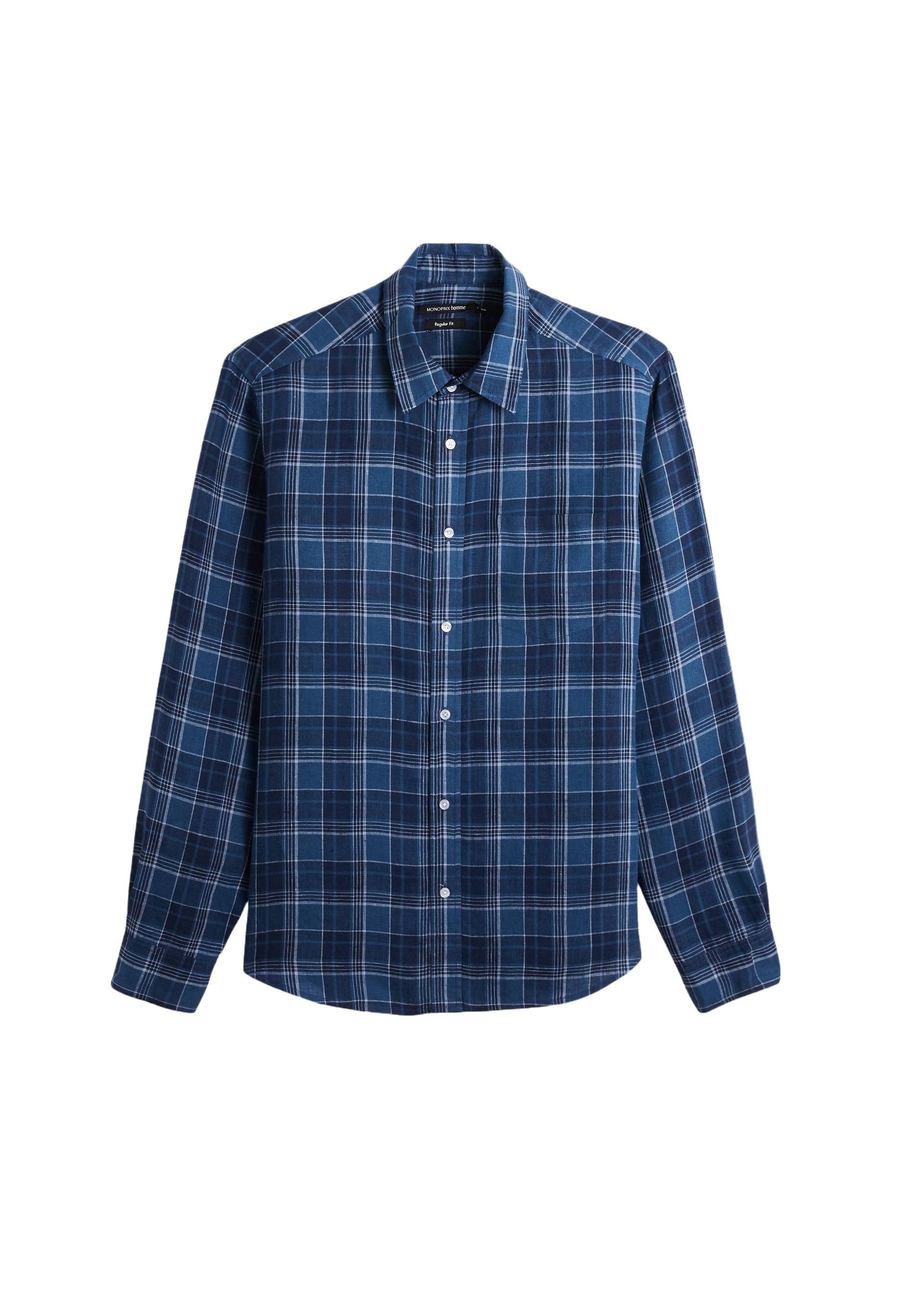 Chemise en lin, Bleu, large image number 5