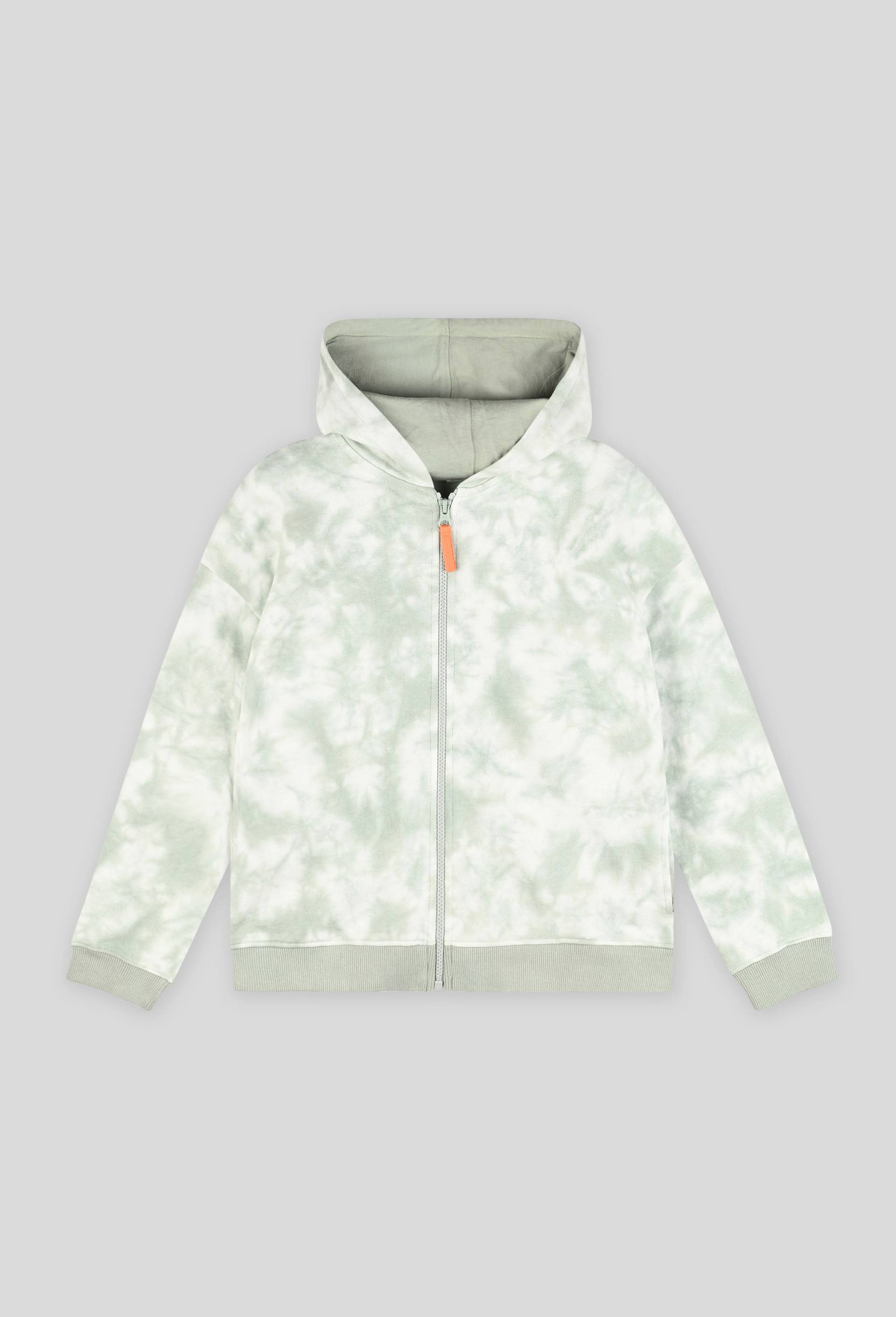 Sweat zip garçon tie and dye, Vert foncé, large image number 0