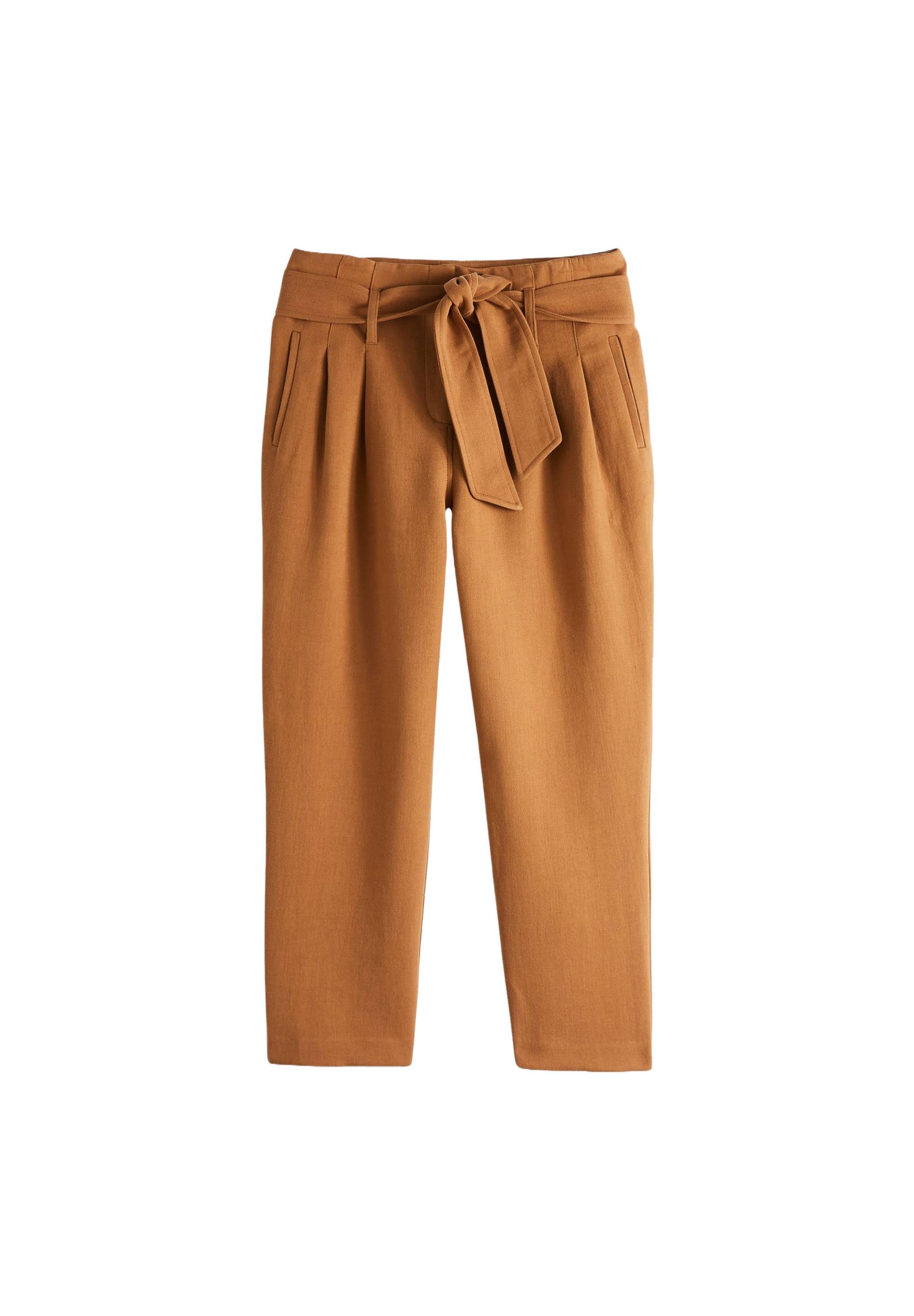 Pantalon taille haute ceinturé, Brun clair, large image number 5