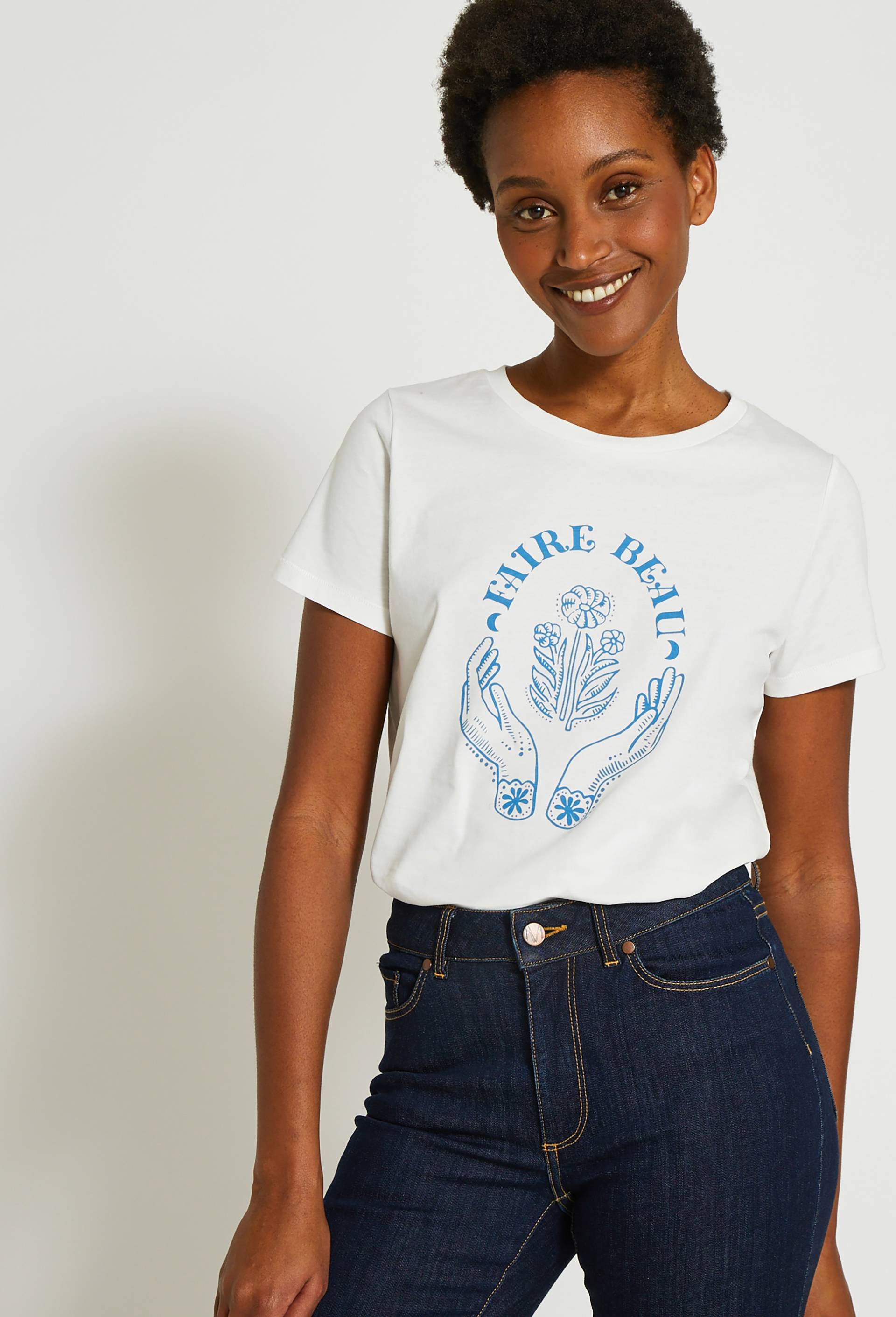 Tee shirt en coton BIO, Ecru, large image number 0.0