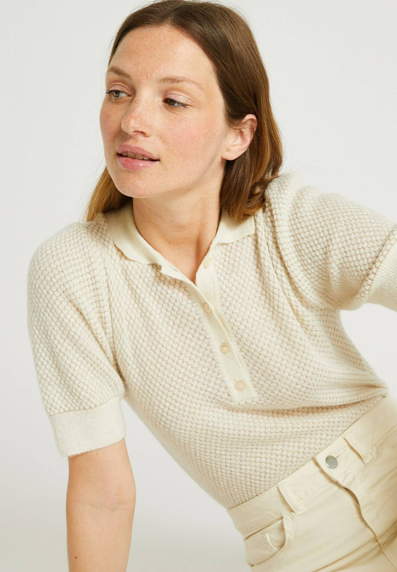 Pull col polo, Ecru, large image number 3.0