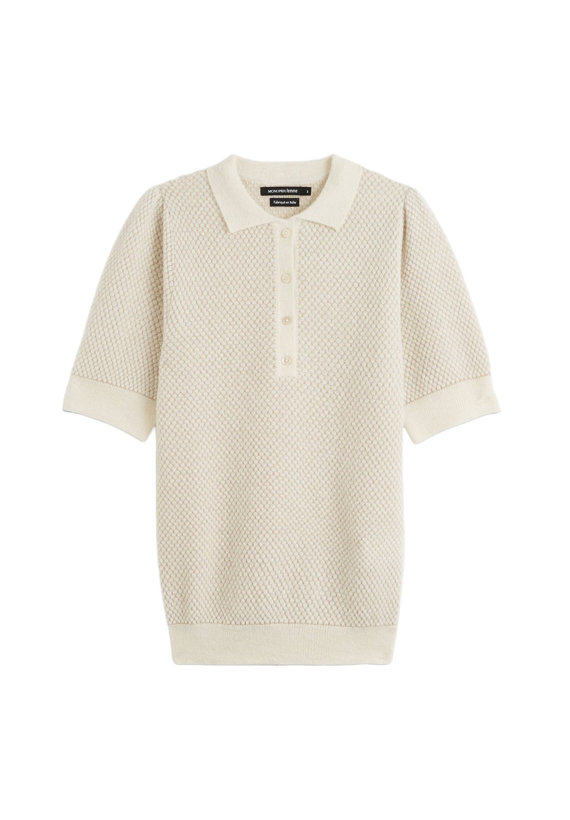 Pull col polo, Ecru, large image number 5
