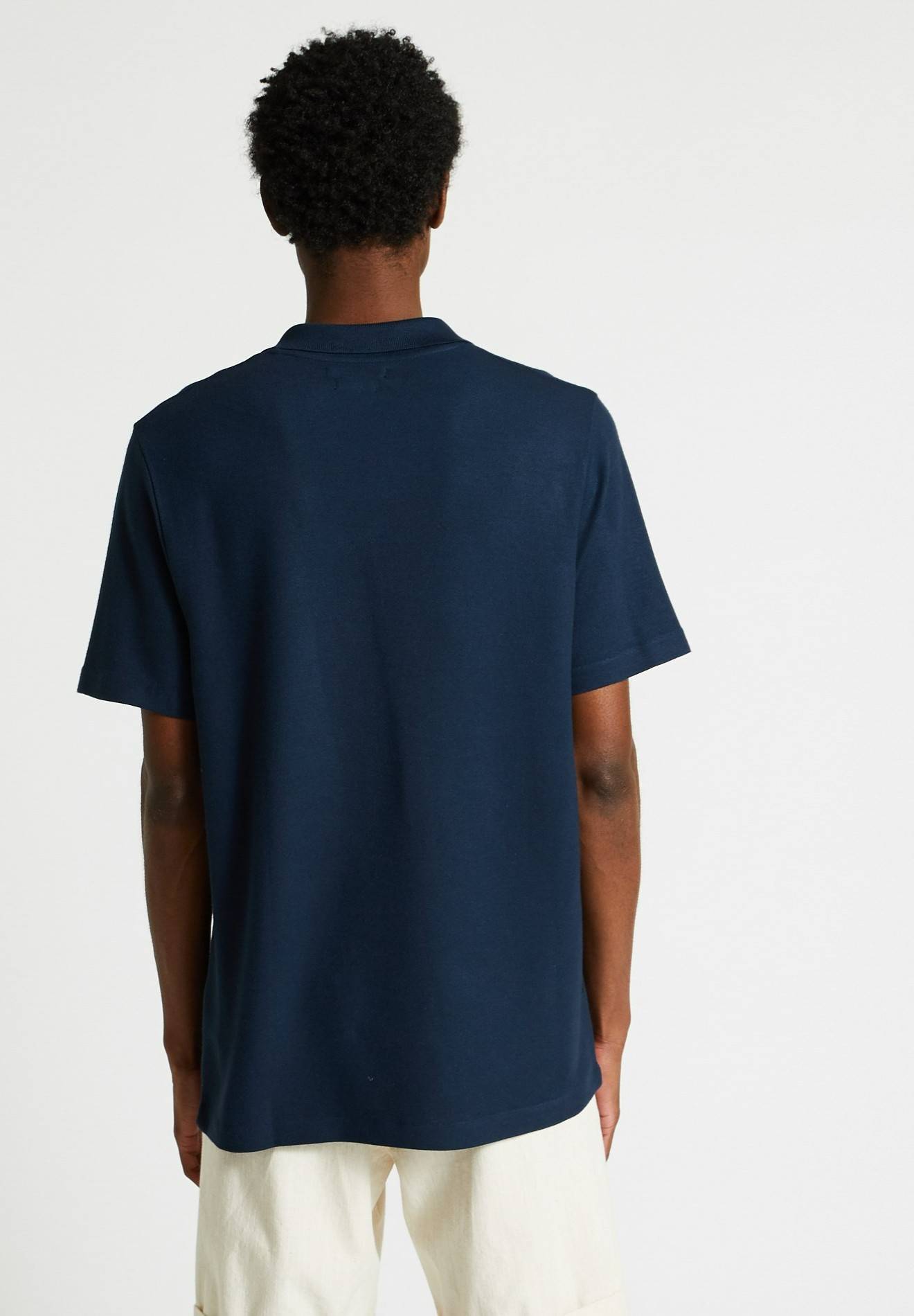 Polo manches courtes en viscose, Bleu fonc&eacute;, large image number 4.0