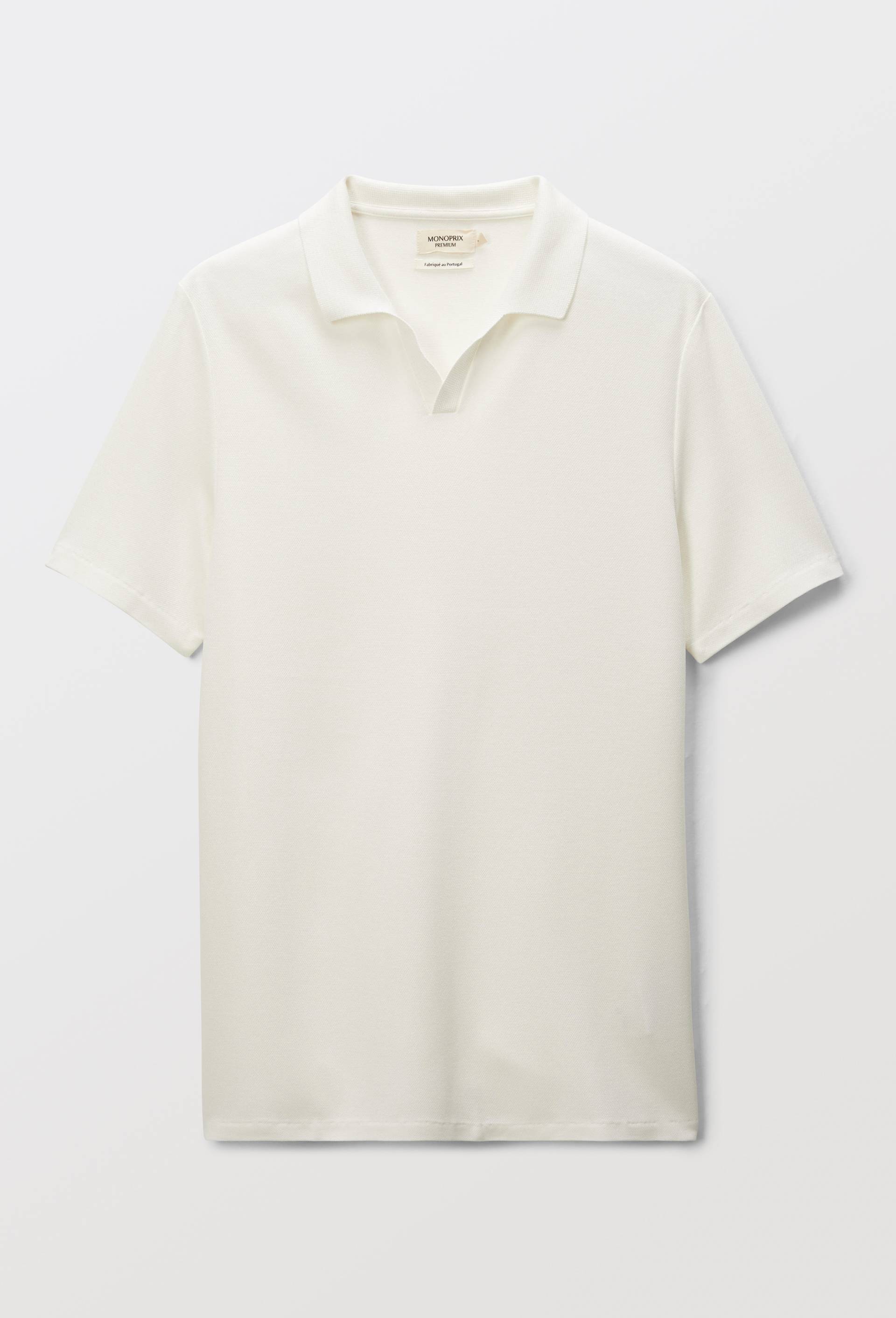 Polo manches courtes en viscose, Ecru, large image number 2