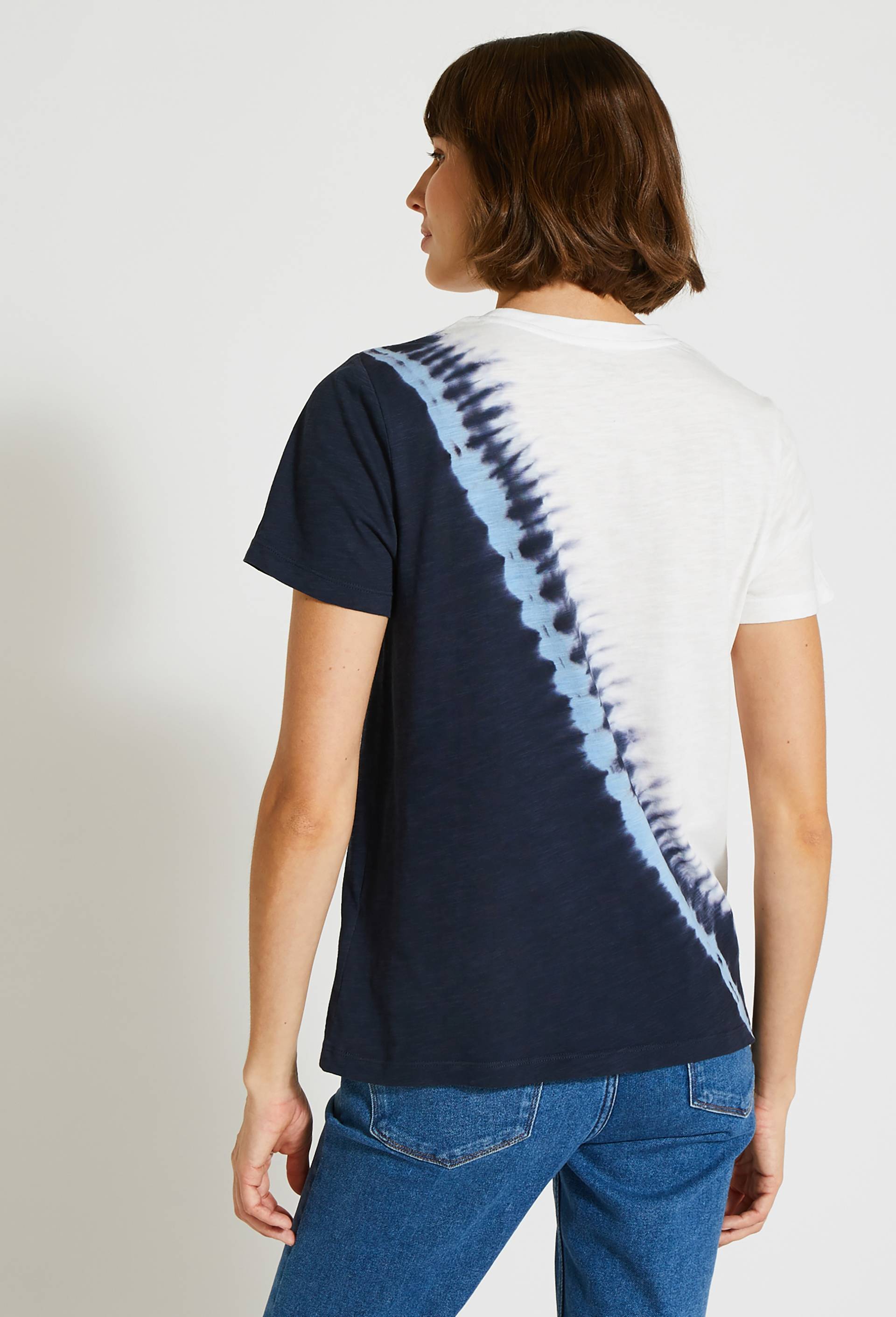 Tee shirt tie and dye en coton bio, Ecru, large image number 1