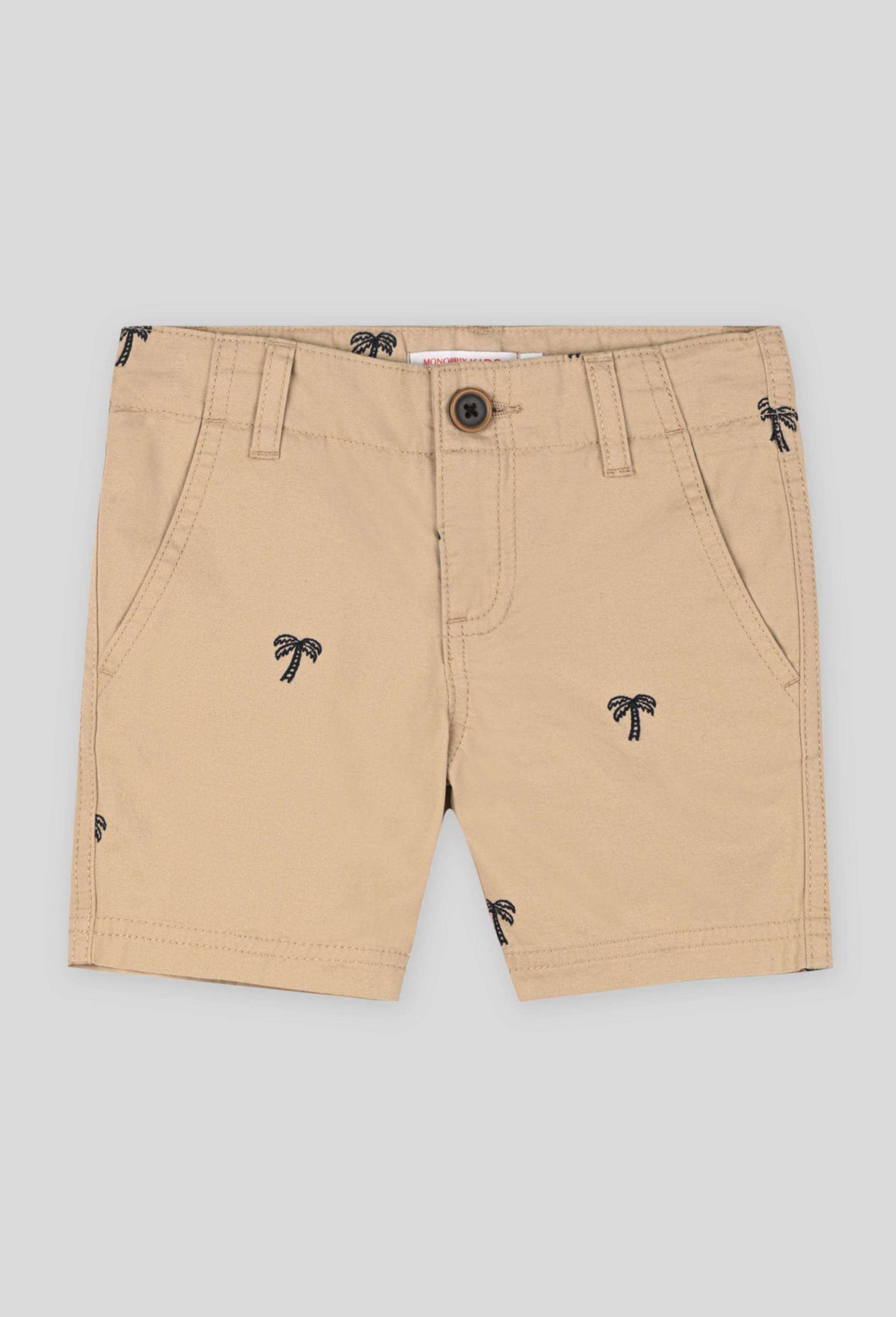 Bermuda droit à motif palmiers, Oeko-Tex, Beige, large image number 0