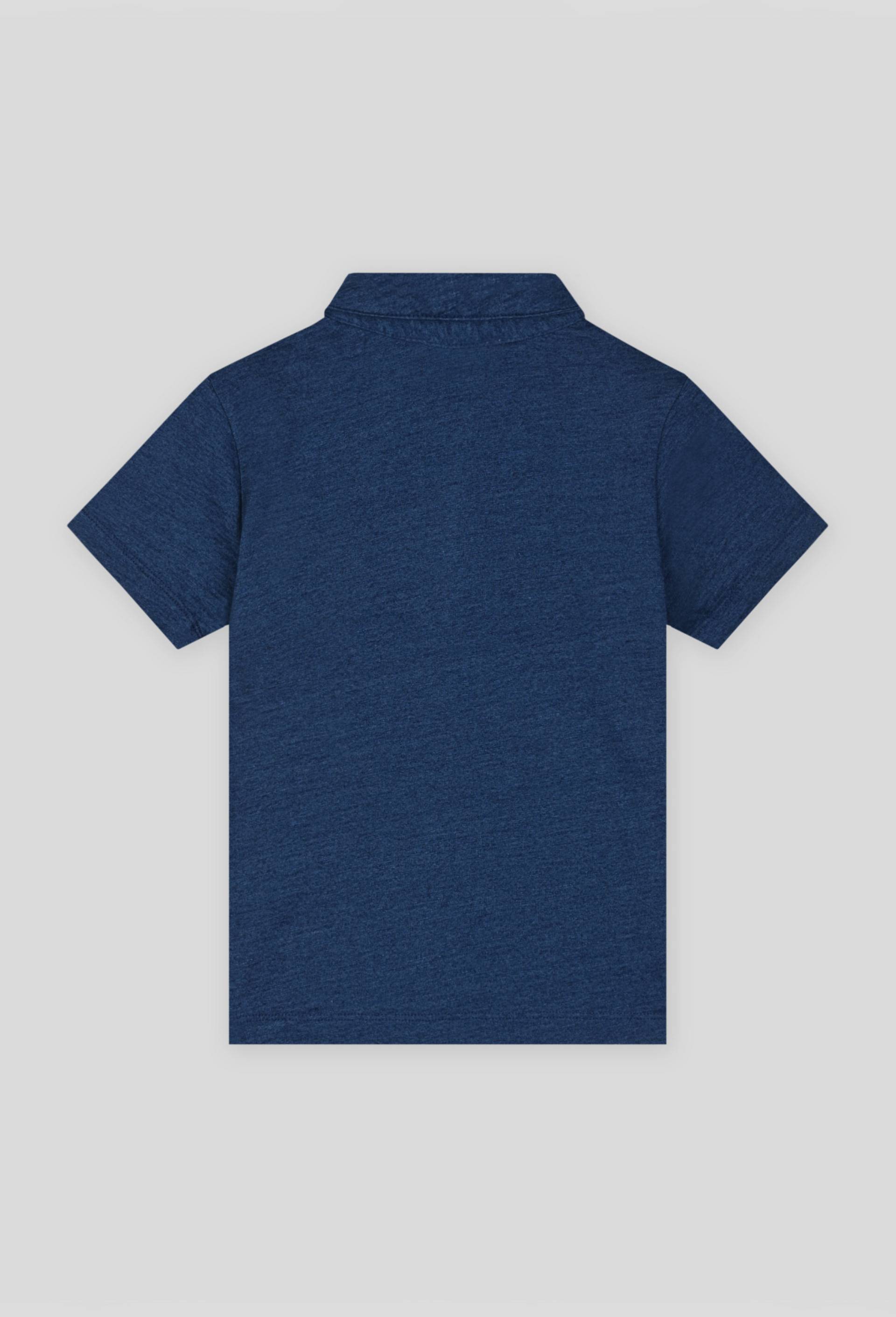Polo manches courtes uni en coton BIO, Bleu foncé, large image number 1