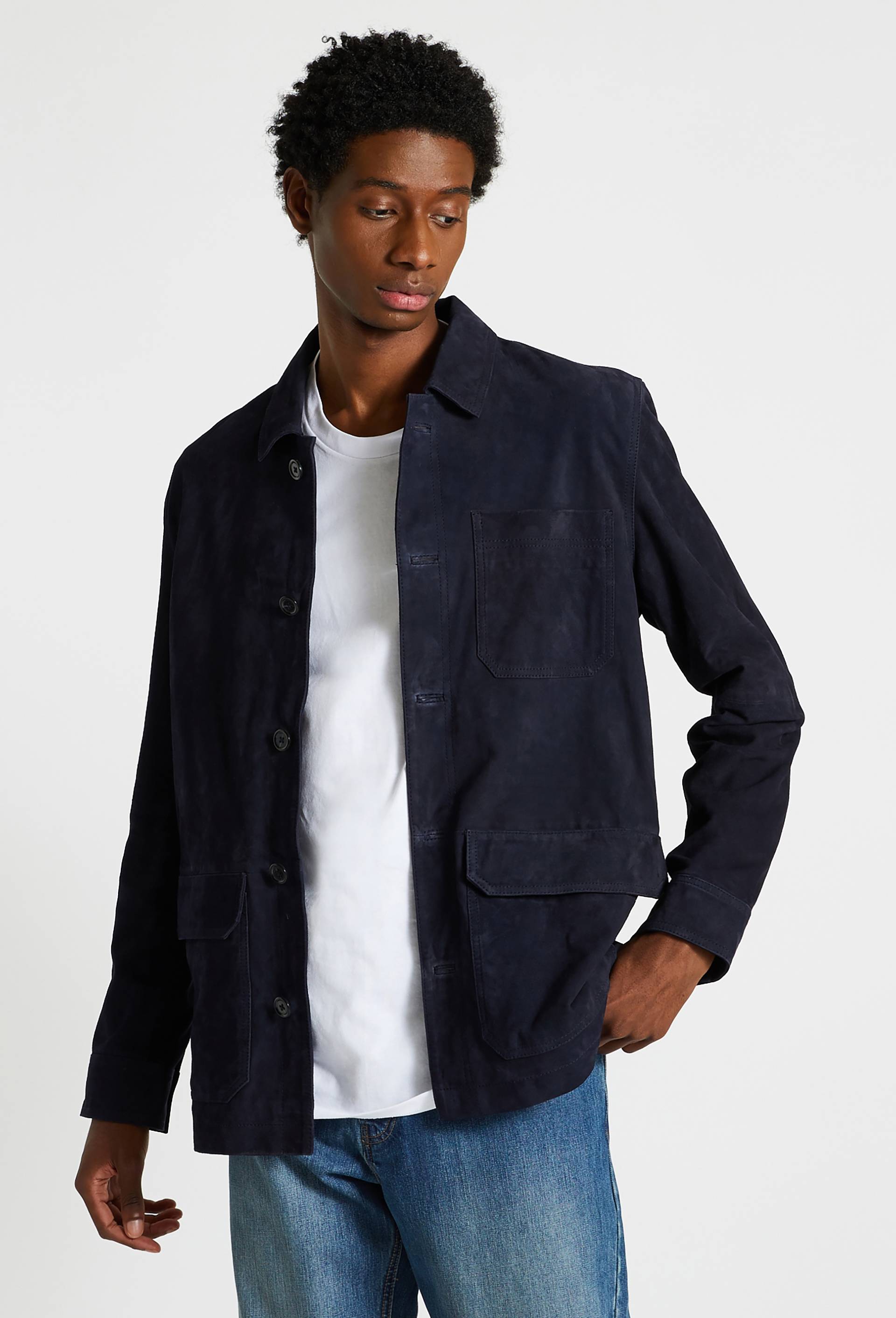 Veste en cuir, Bleu foncé, large image number 0