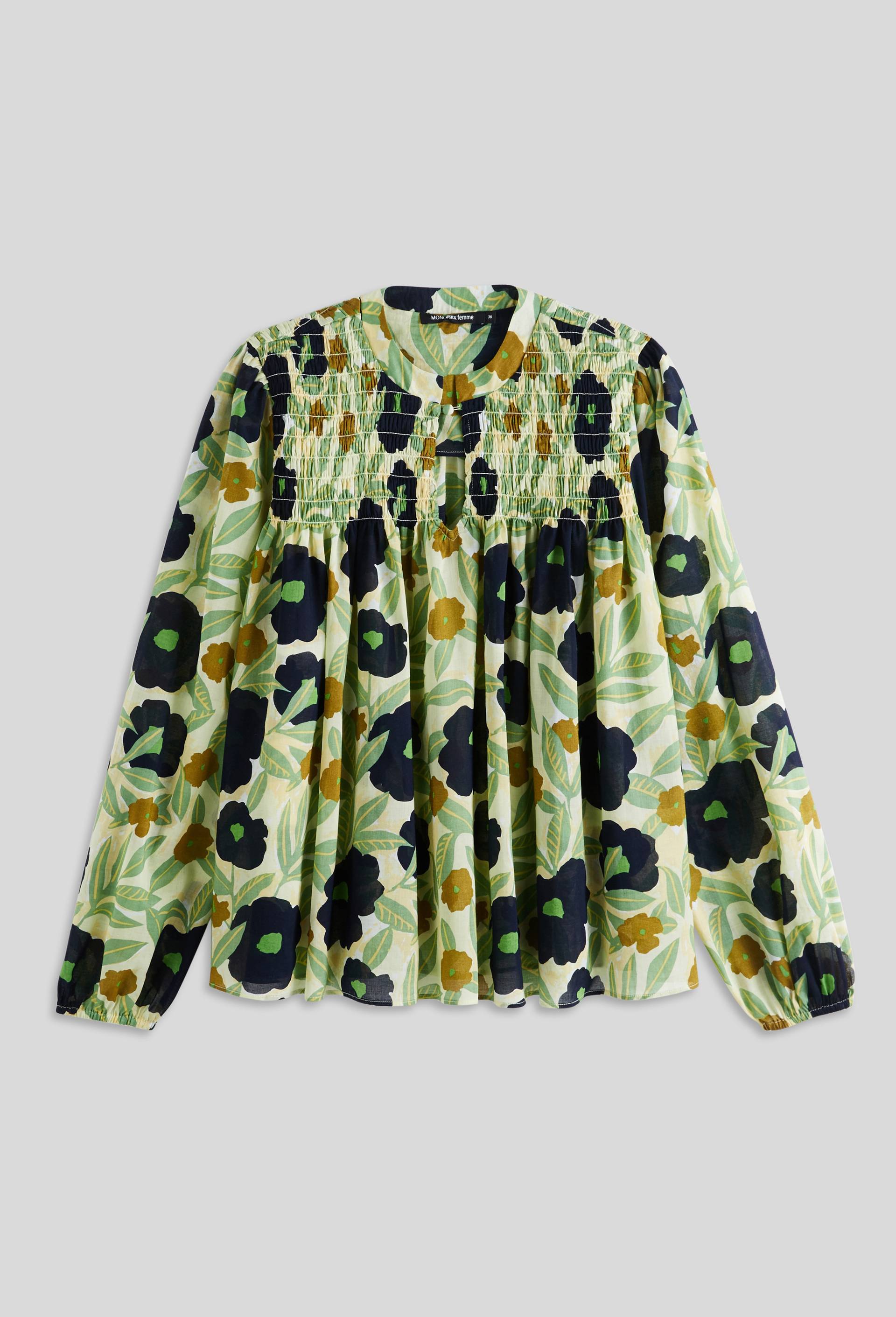 Blouse imprimée en coton, Beige clair, large image number 2
