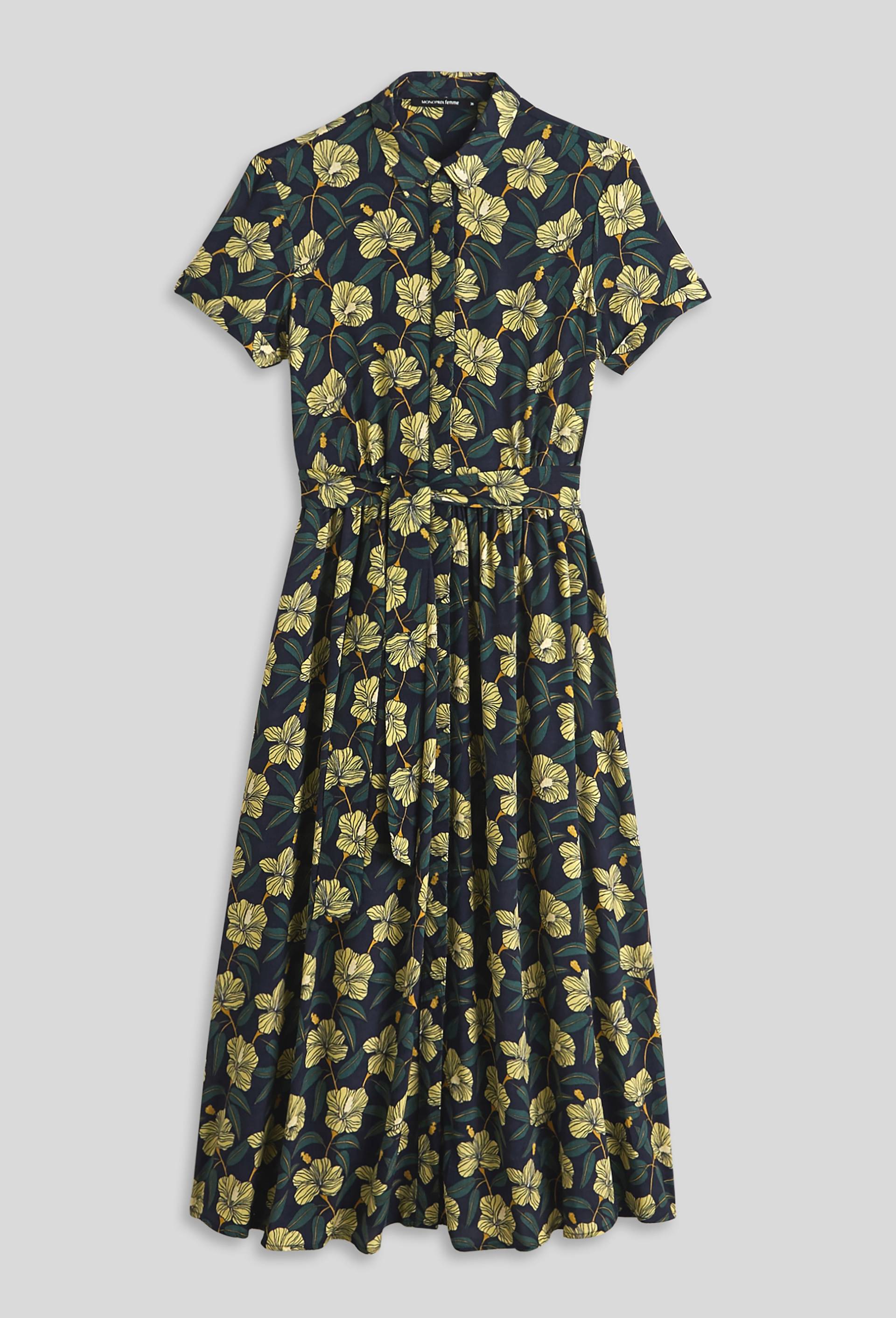 Robe midi en viscose imprimé, Bleu foncé, large image number 2.0