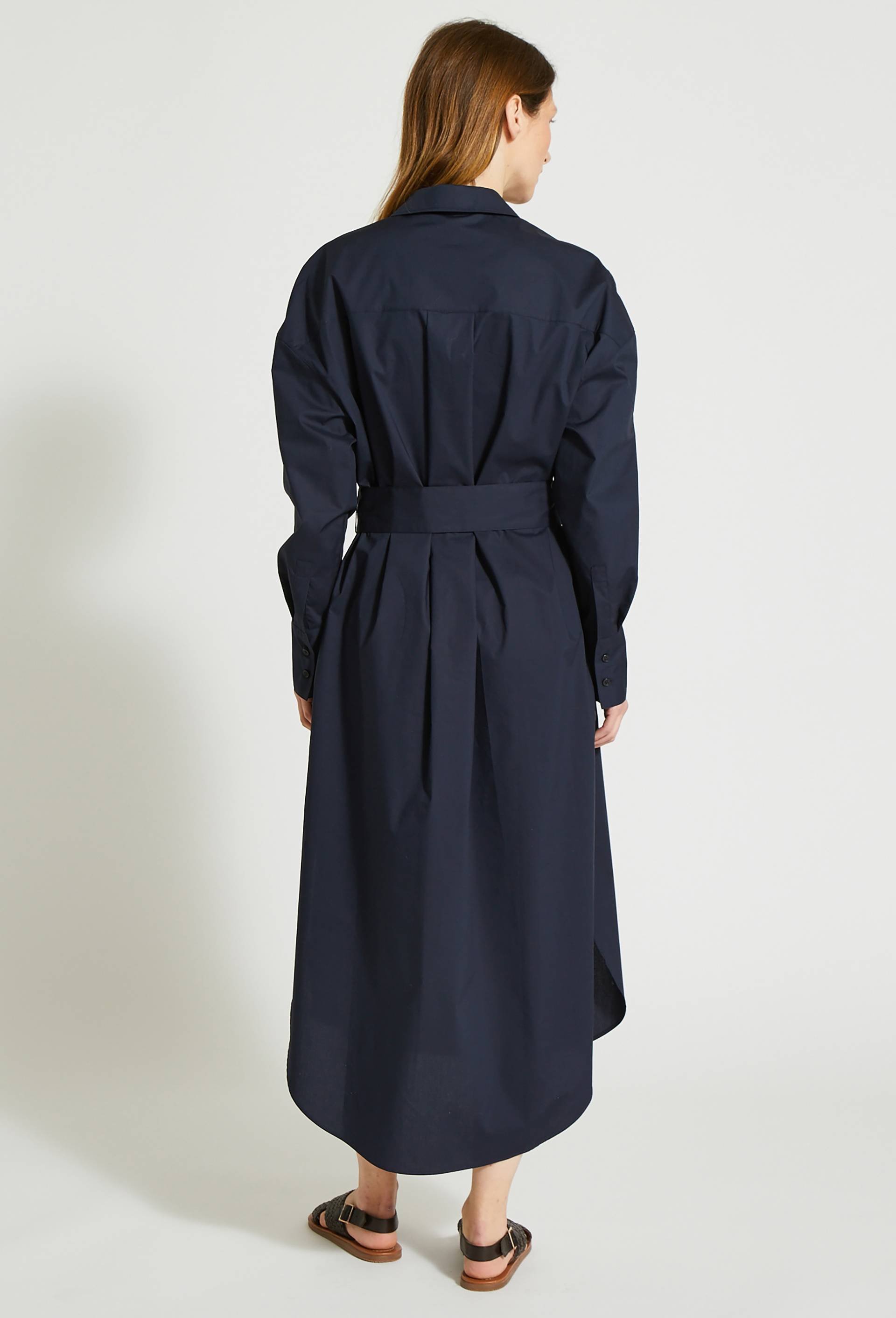 Robe chemise longue, Bleu foncé, large image number 1.0