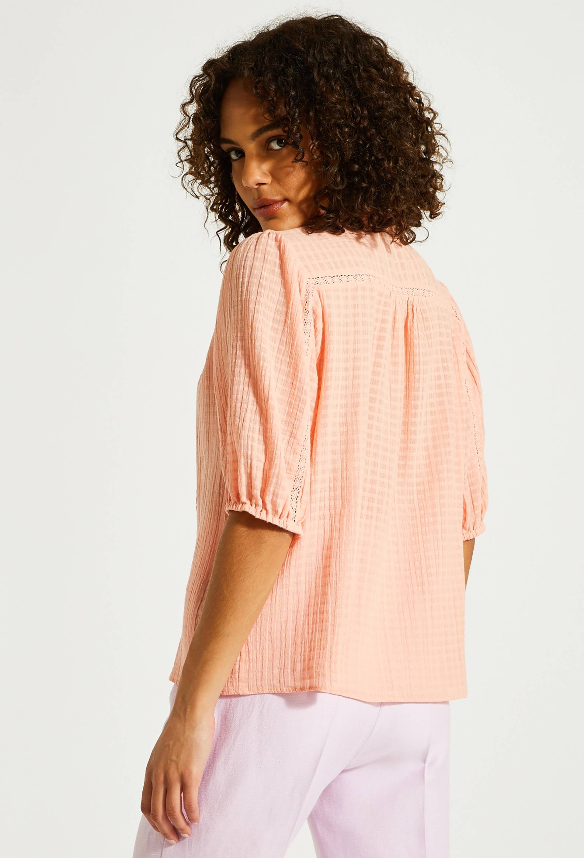 Blouse en coton jacquard, Rose clair, large image number 1.0