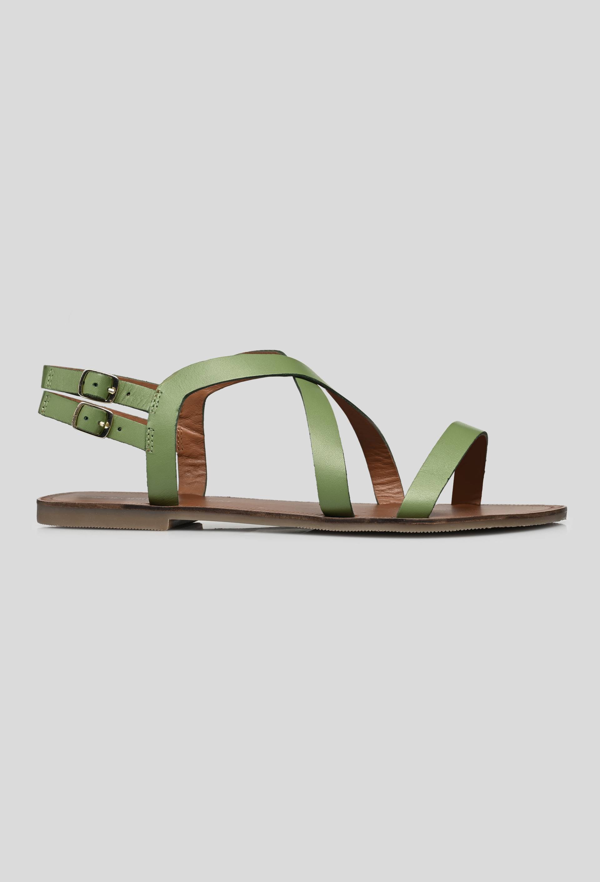 Sandales cuir, Vert, large image number 0