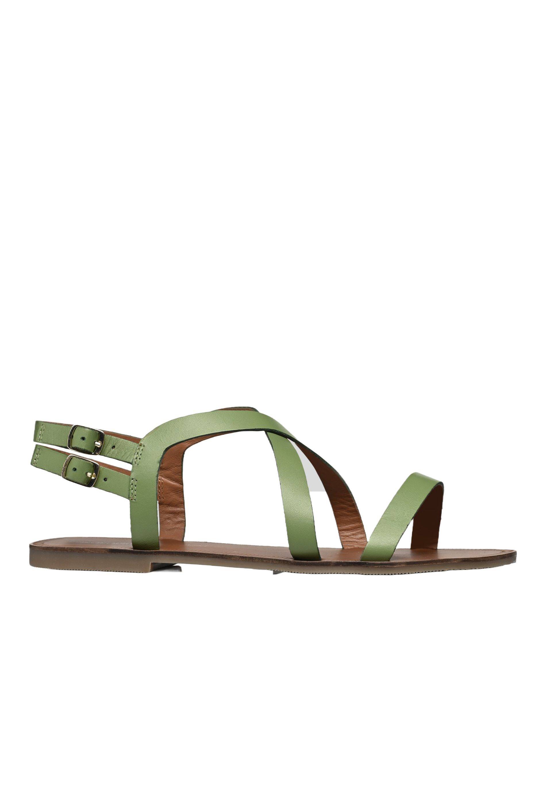 Sandales cuir, Vert, large image number 3