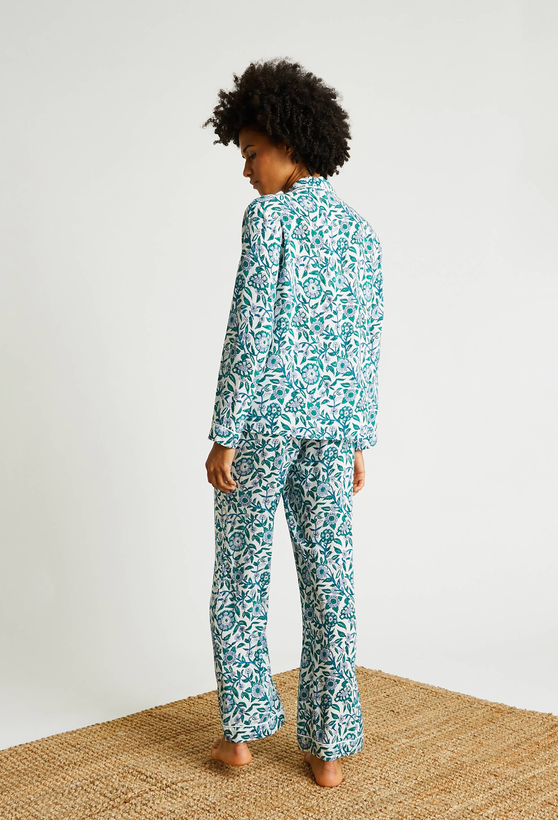 Pyjama col tailleur en viscose ECOVERO, Blanc, large image number 1