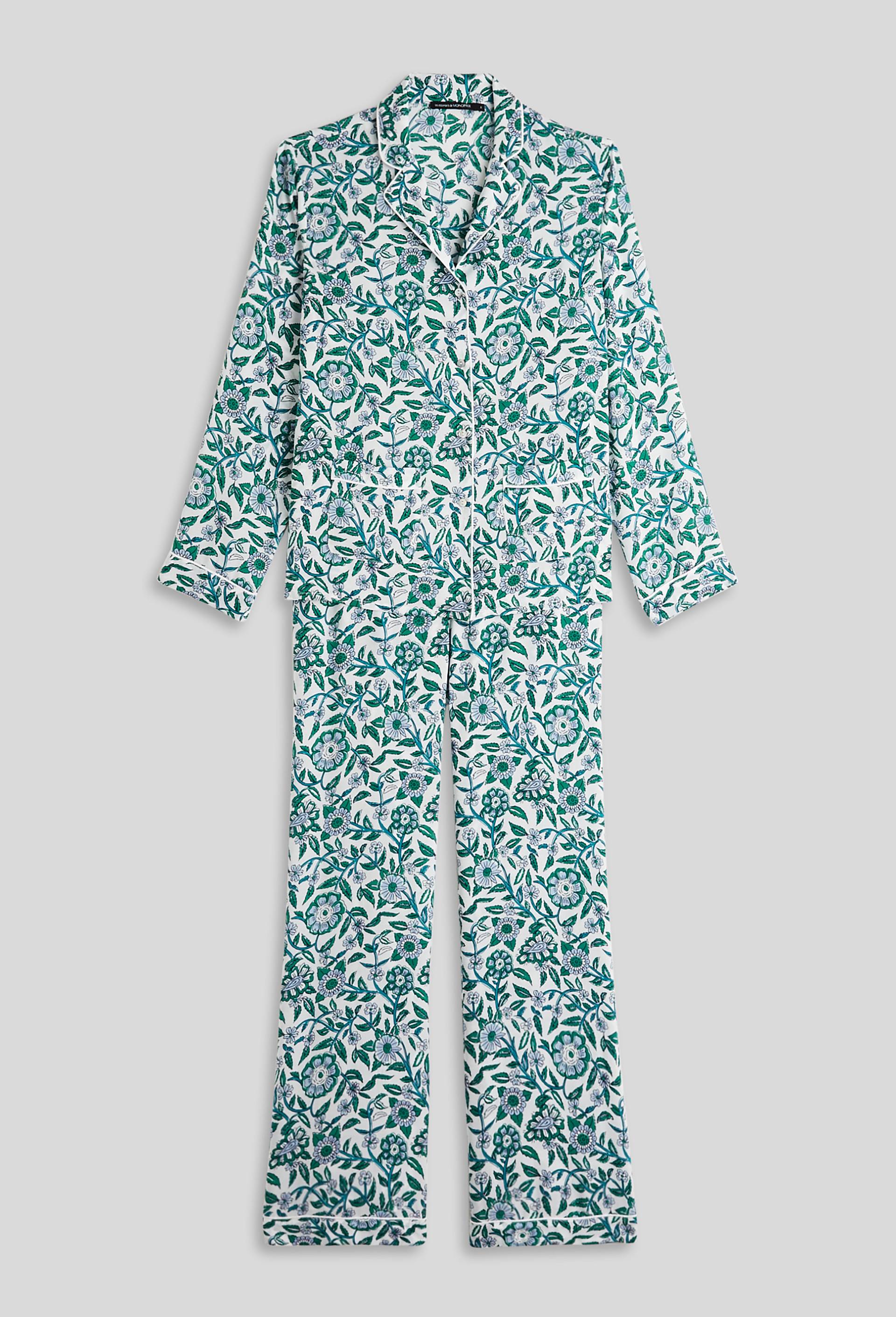Pyjama col tailleur en viscose ECOVERO, Blanc, large image number 2