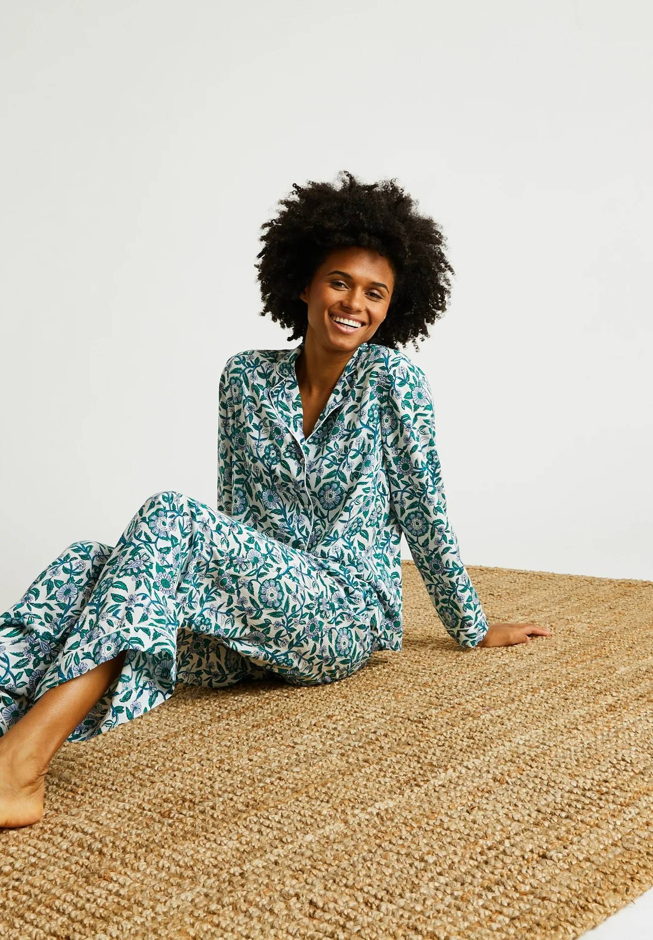 Pyjama col tailleur en viscose ECOVERO, Blanc, large image number 3