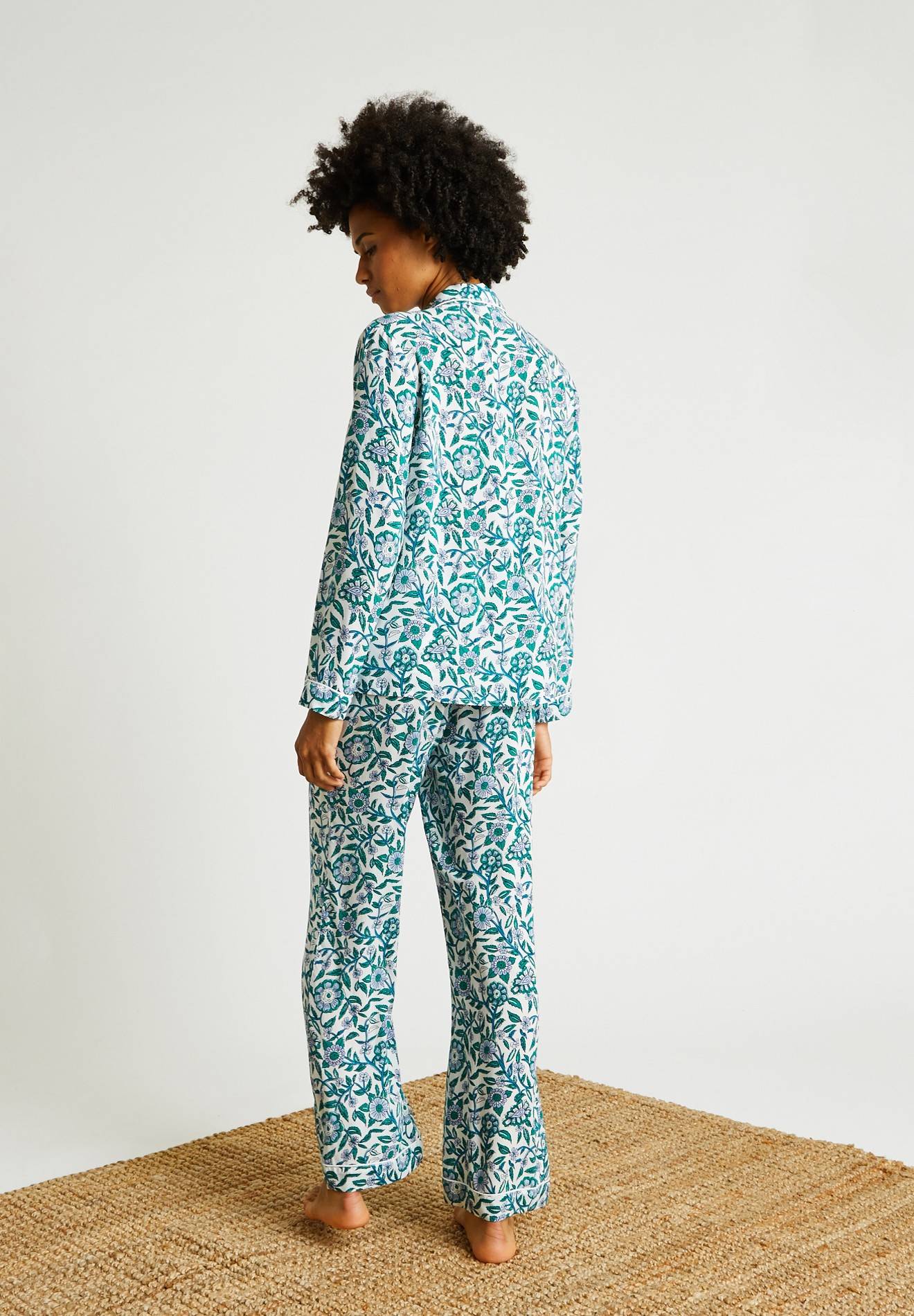 Pyjama col tailleur en viscose ECOVERO, Blanc, large image number 4