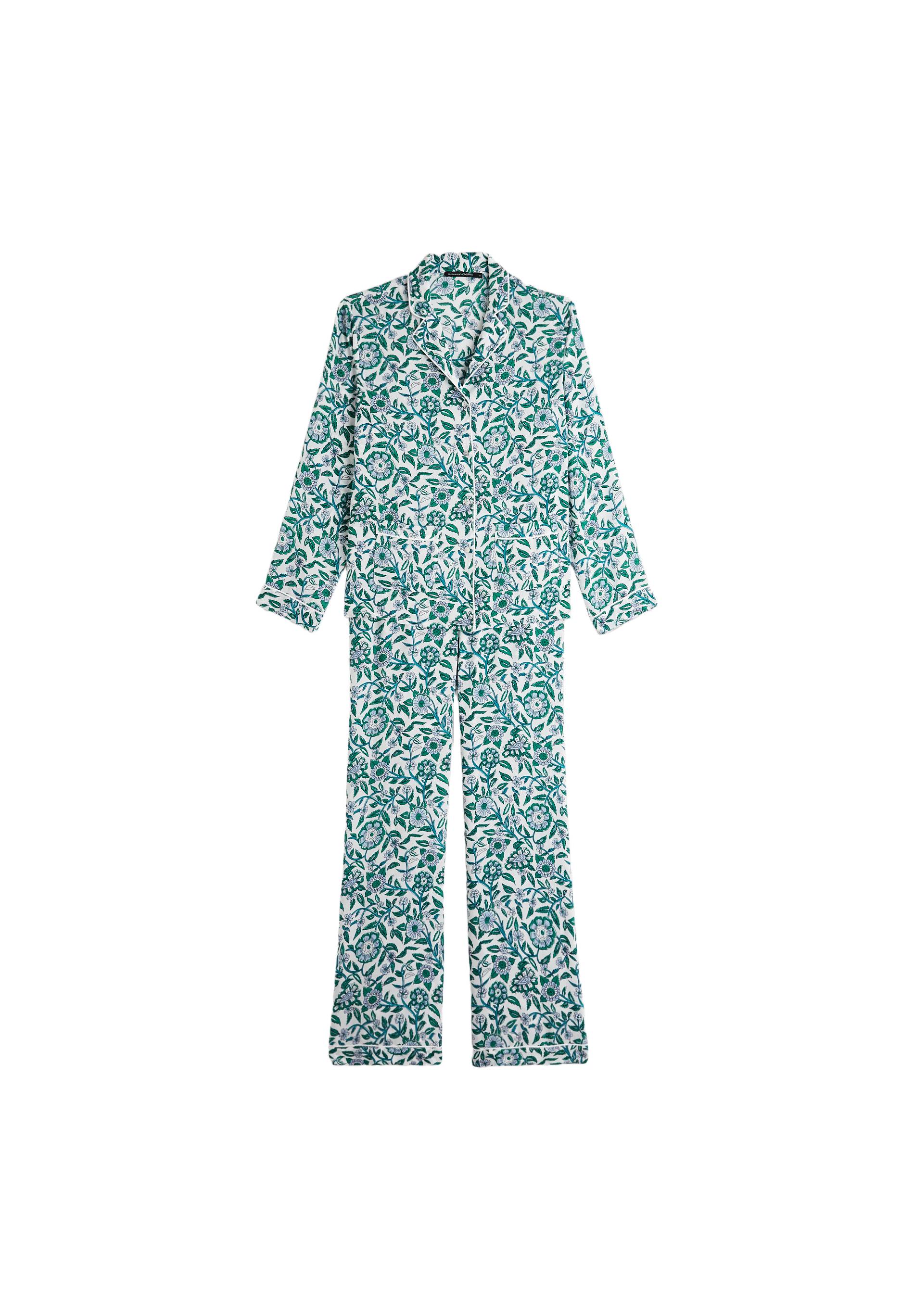 Pyjama col tailleur en viscose ECOVERO, Blanc, large image number 5