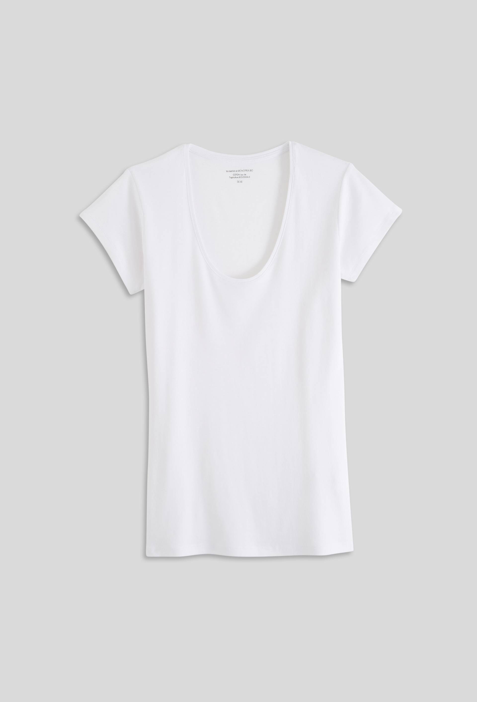 Tee-shirt col rond en coton BIO, Blanc, large image number 2