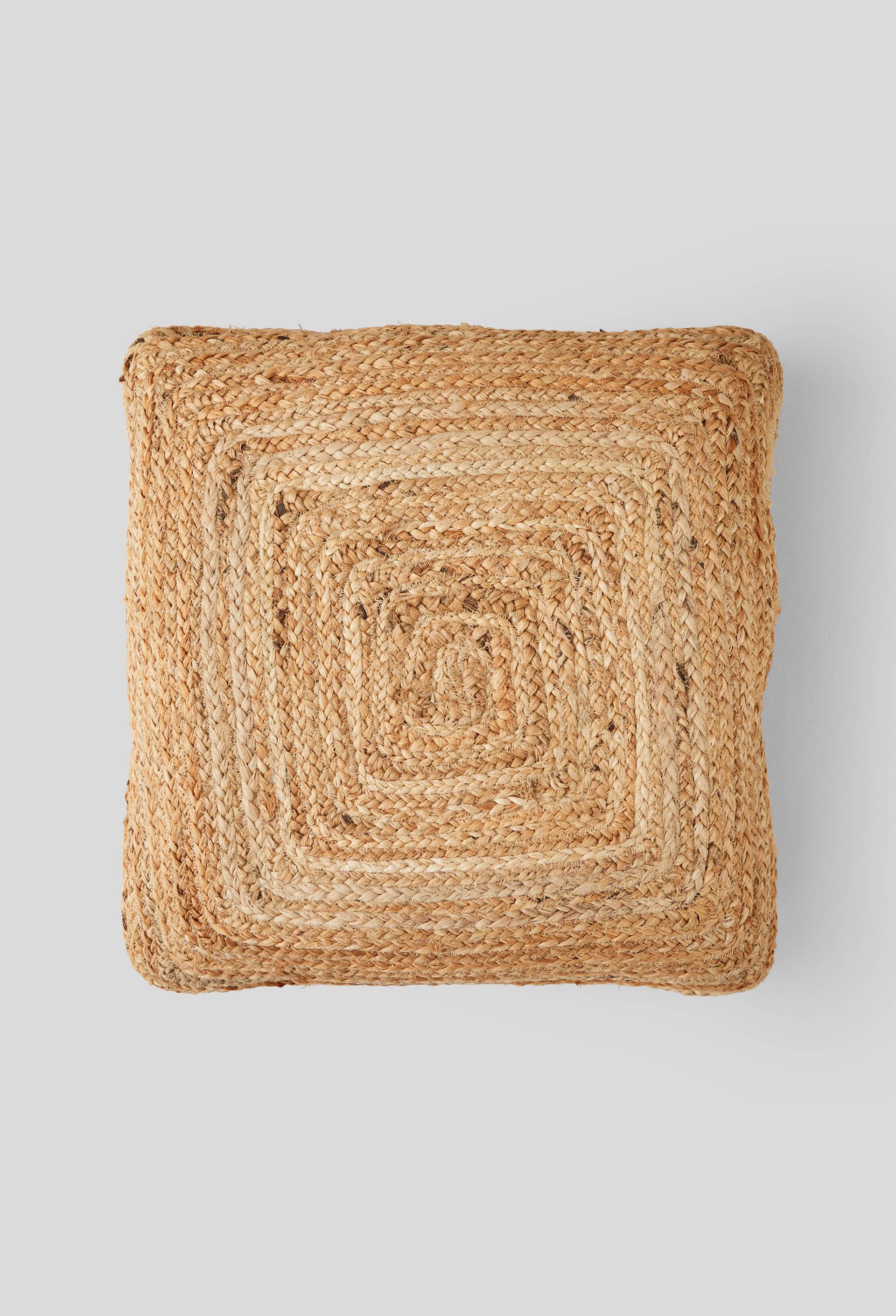 Coussin de sol, tressage naturel, 50x50 cm, jute, Beige clair, large image number 0.0