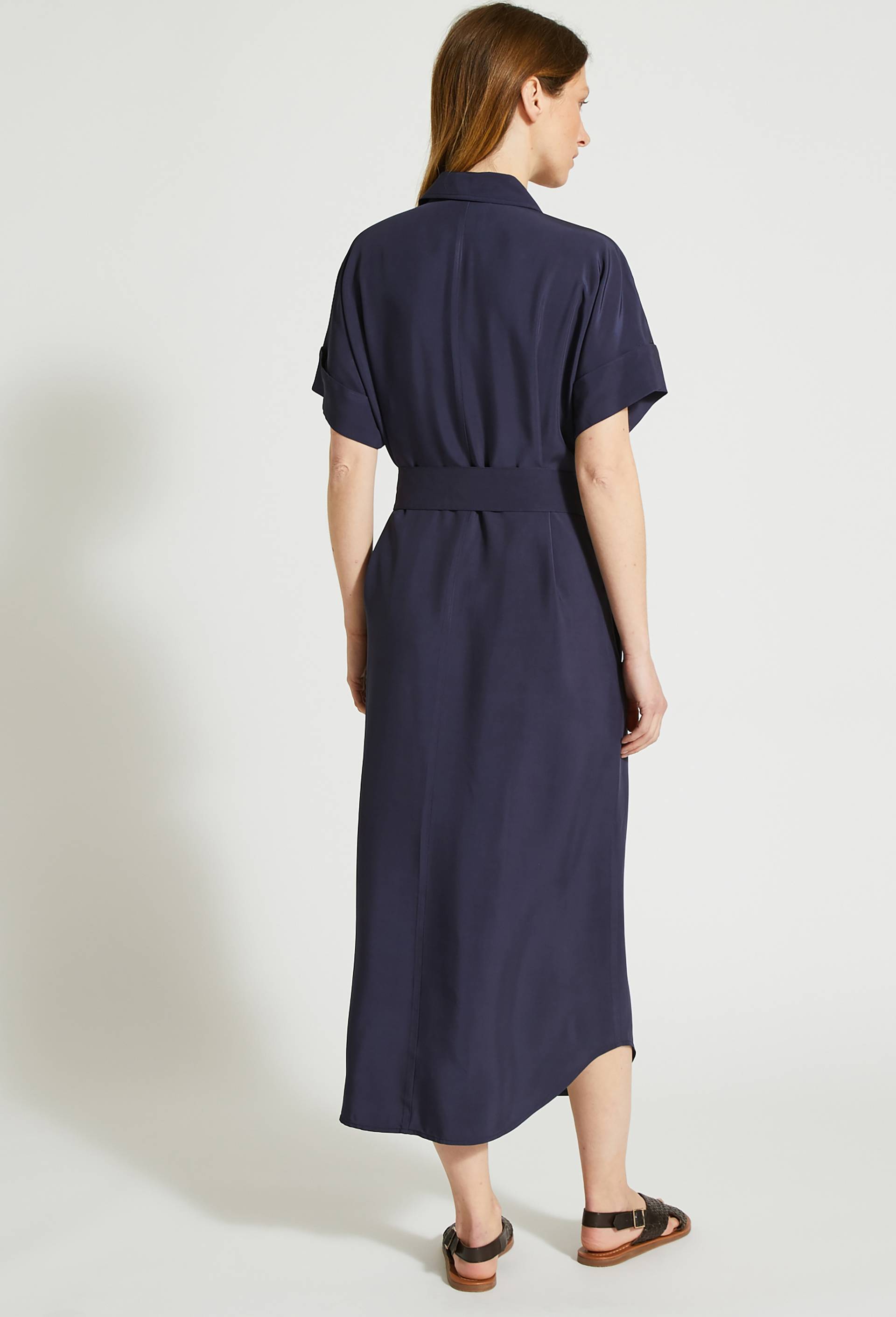 Robe chemise cintrée, certifié Oeko-Tex, Bleu foncé, large image number 1.0