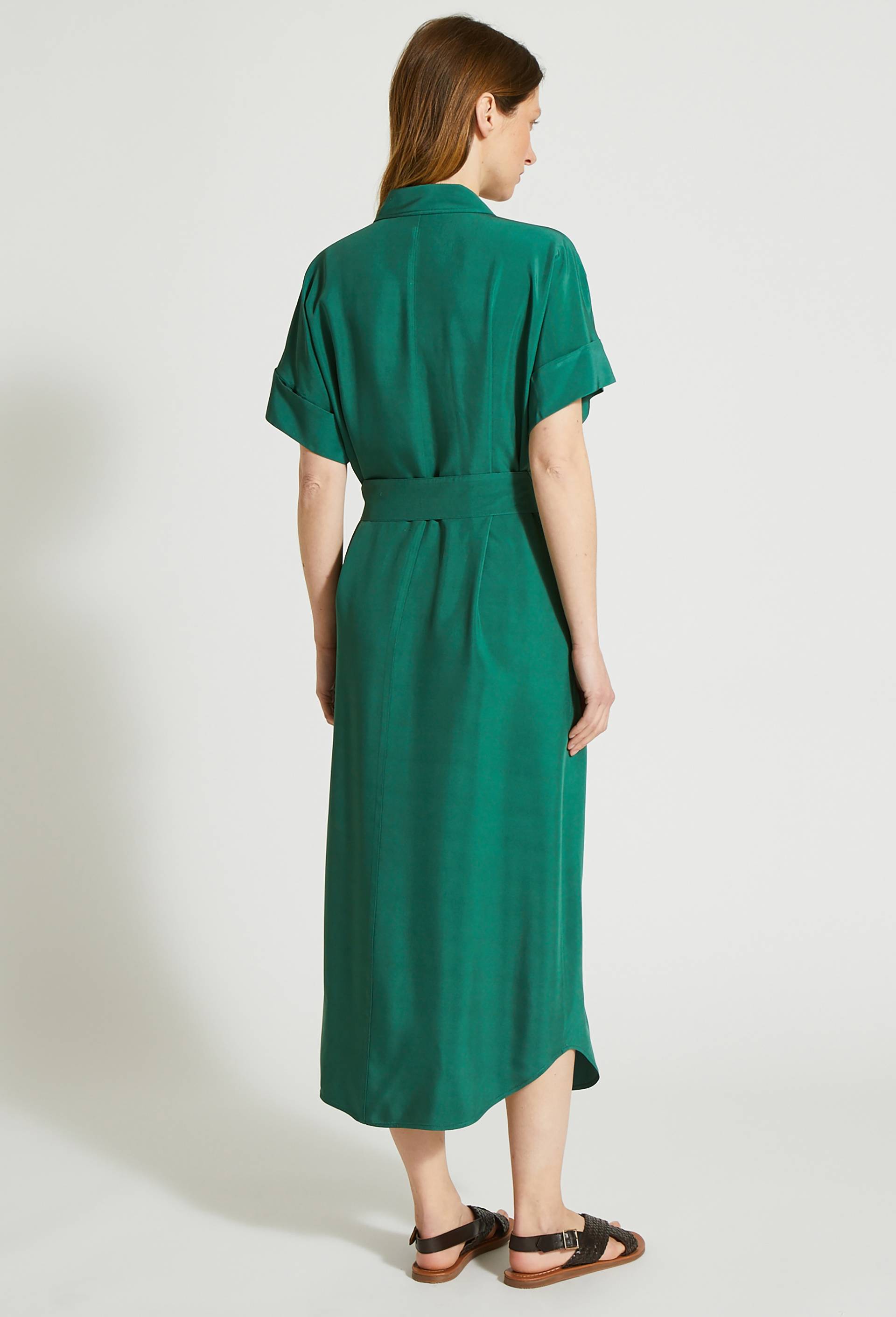 Robe chemise cintrée, certifié Oeko-Tex, Vert, large image number 1