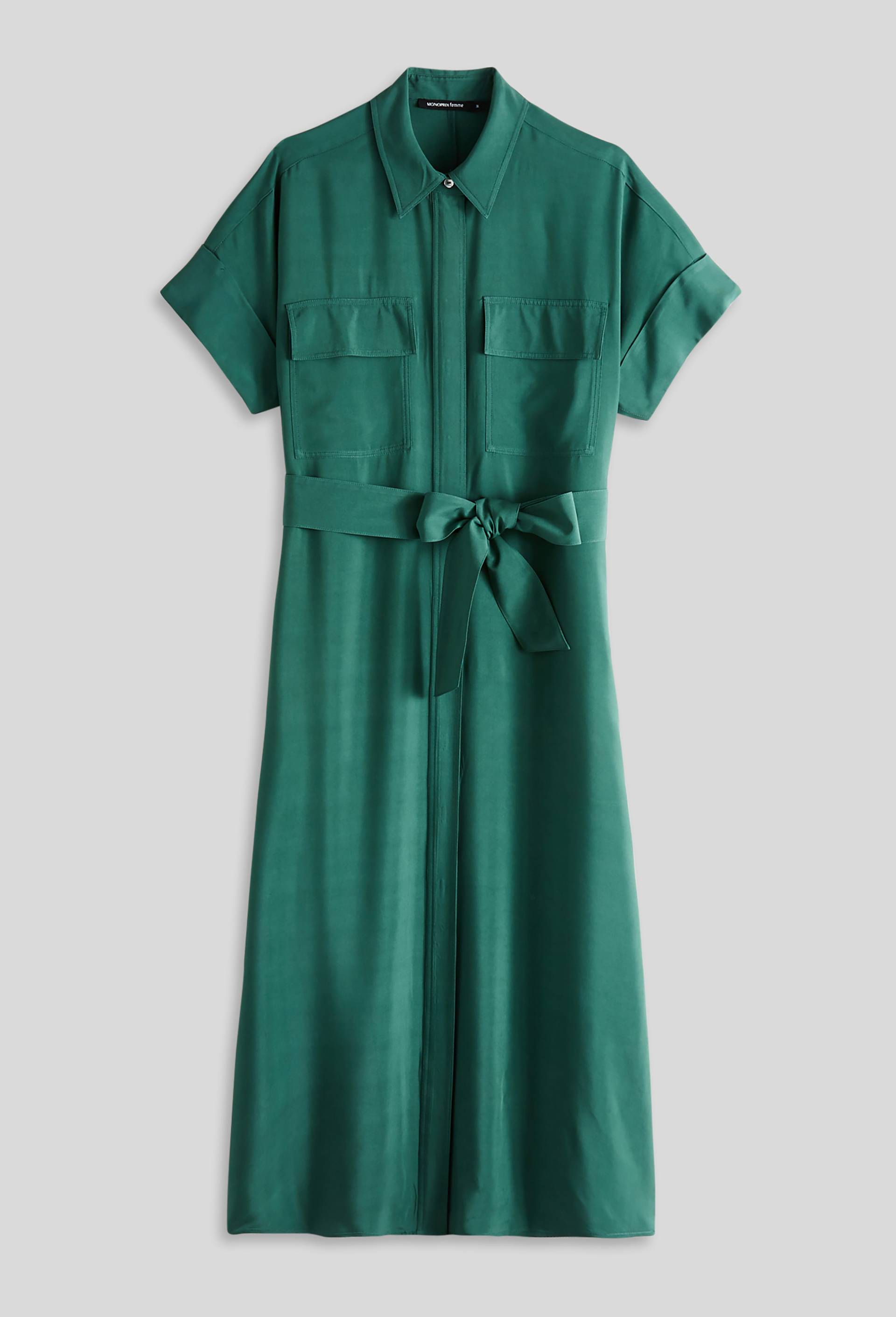 Robe chemise cintrée, certifié Oeko-Tex, Vert, large image number 2