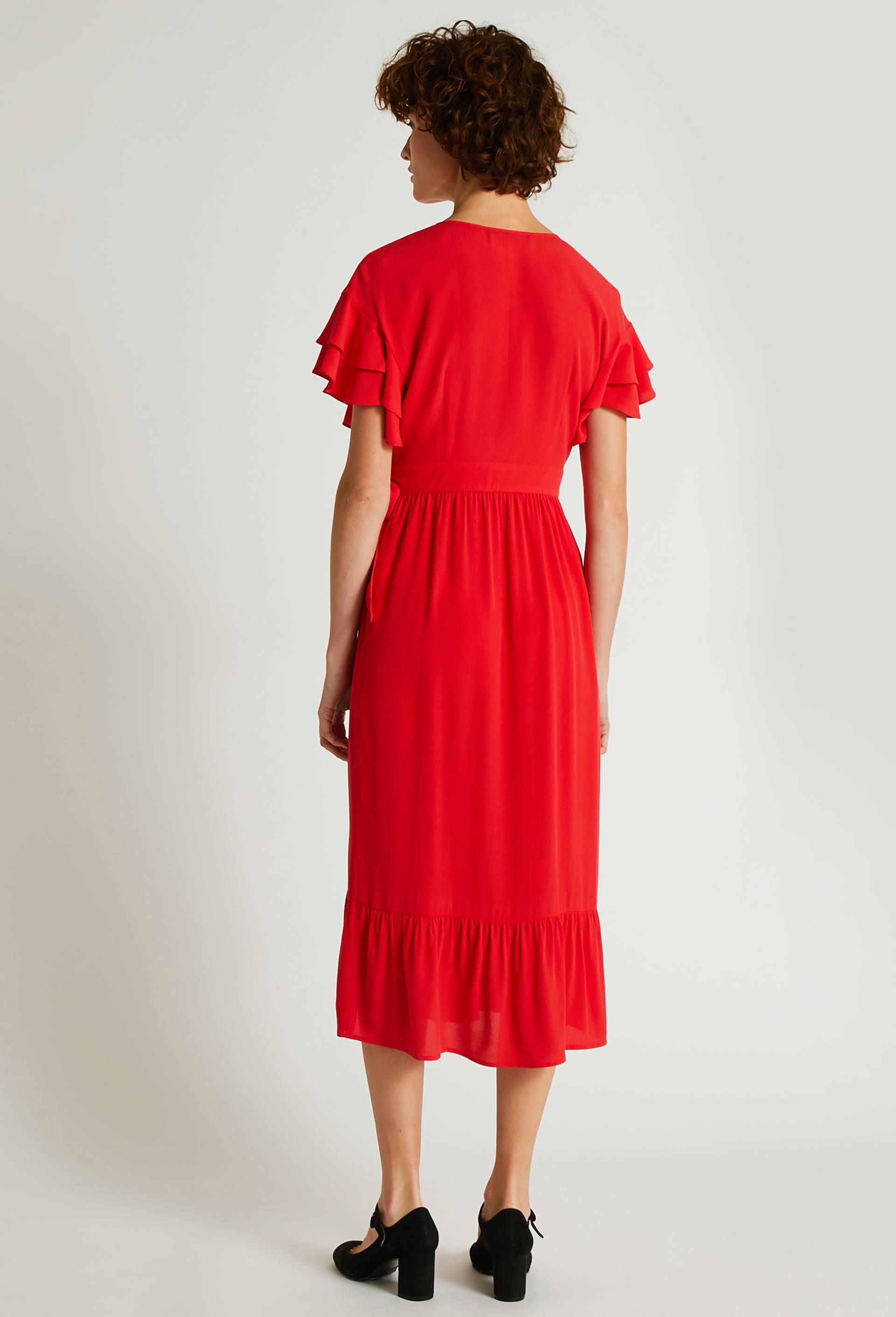 Robe unie en viscose, Rouge, large image number 1
