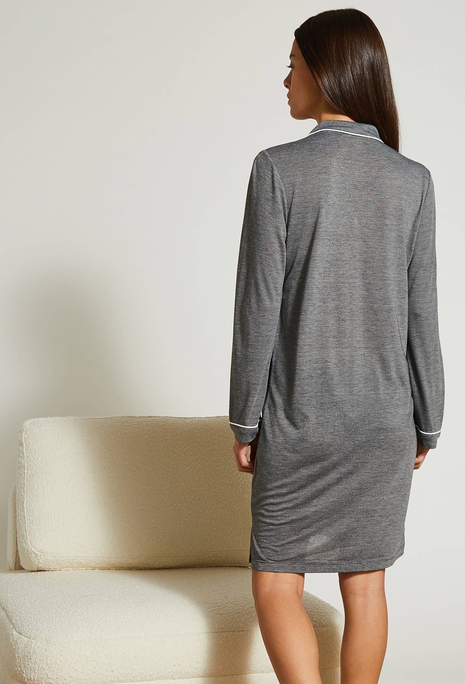 Chemise de nuit à fines rayures, Gris clair, large image number 1