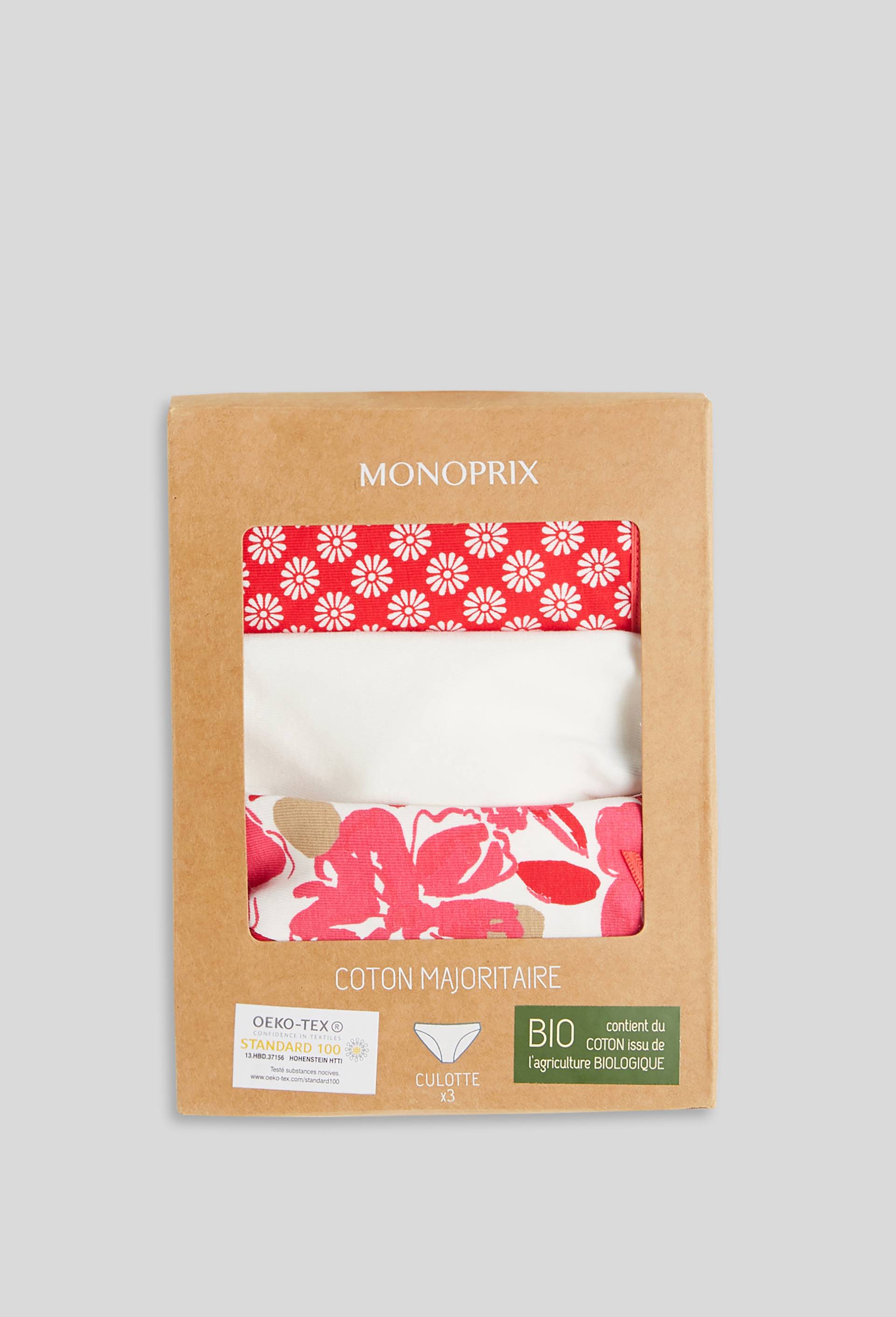 Lot de 3 culottes LEXIE en coton, Oeko-Tex, Ecru, large image number 0
