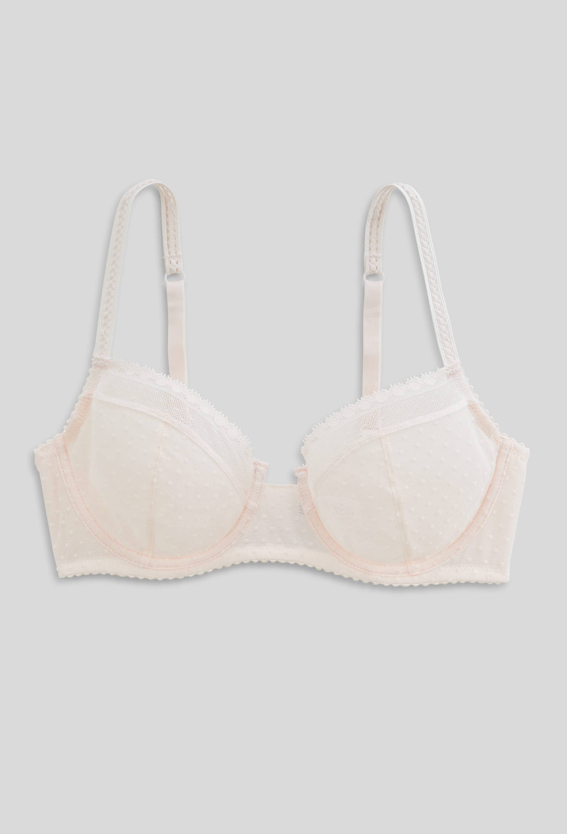 Soutien-gorge corbeille balconnet ADELE en tulle flock&eacute;, Rose clair, large image number 2.0