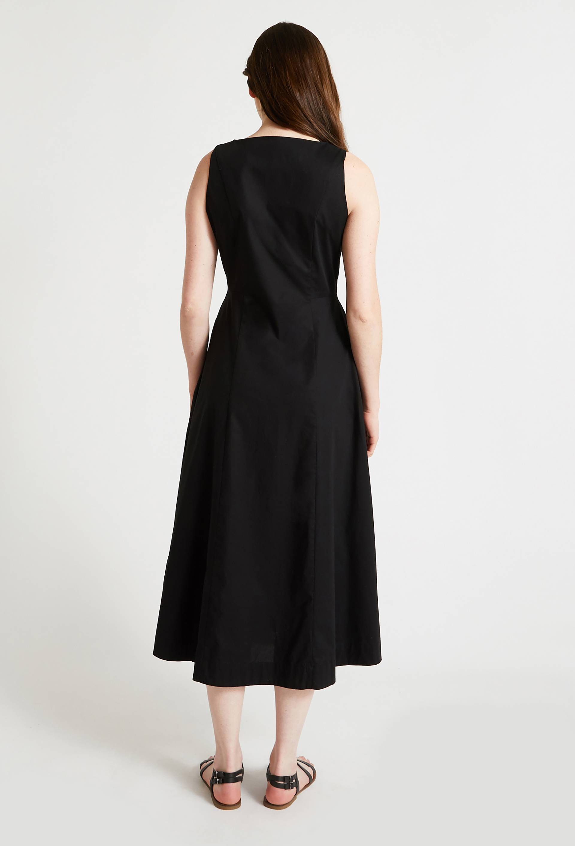 Robe sans manche en popeline de coton, Noir, large image number 1