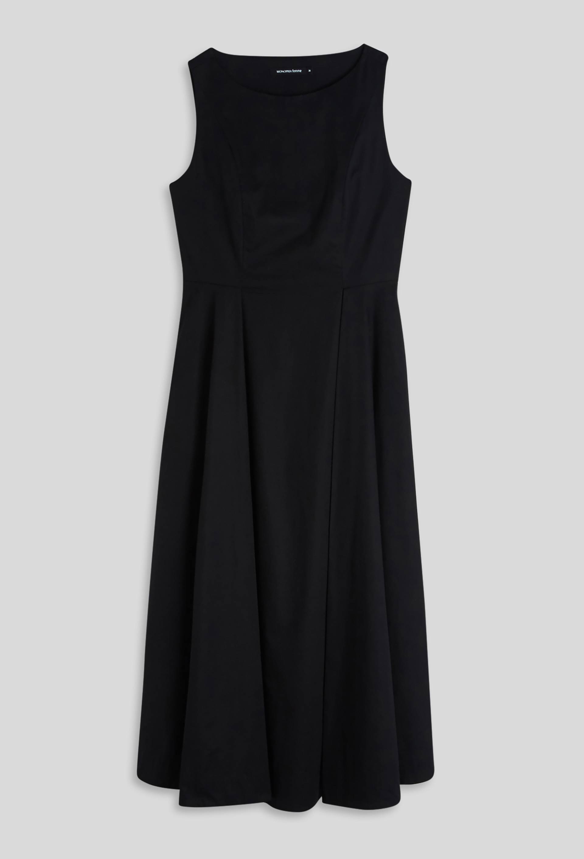 Robe sans manche en popeline de coton, Noir, large image number 2