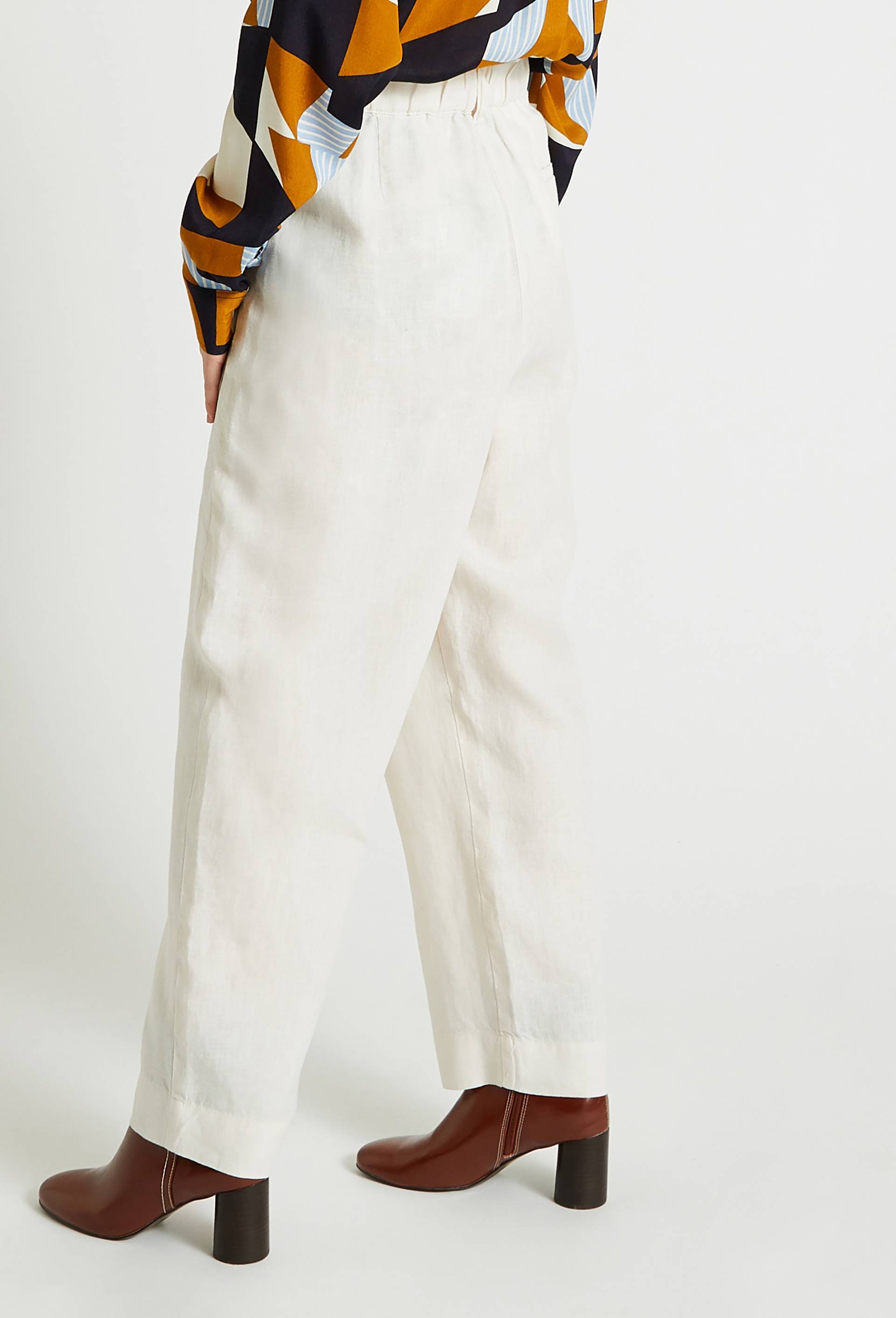Pantalon en lin taille élastiquée, Beige clair, large image number 1.0