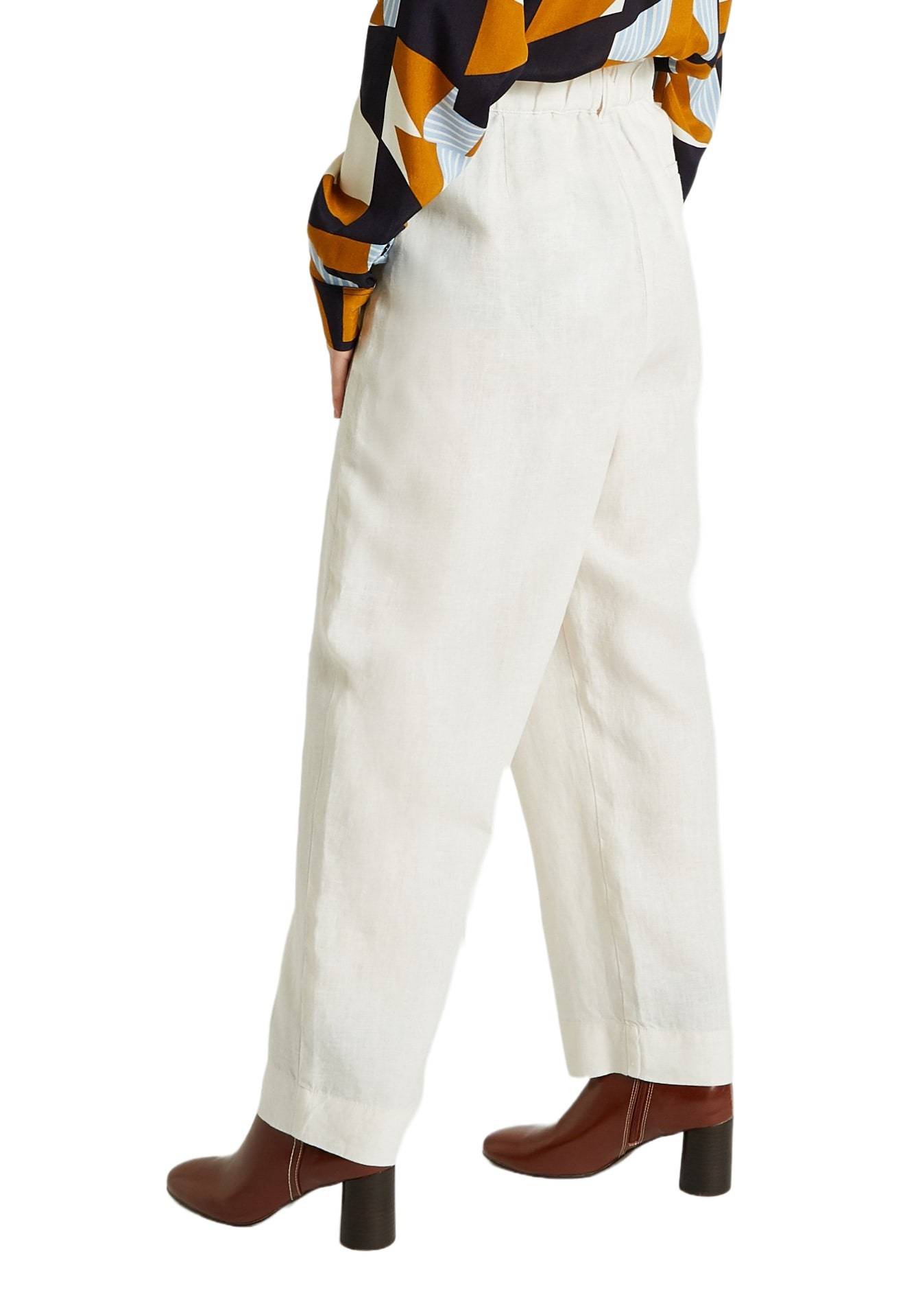 Pantalon en lin taille élastiquée, Beige clair, large image number 4