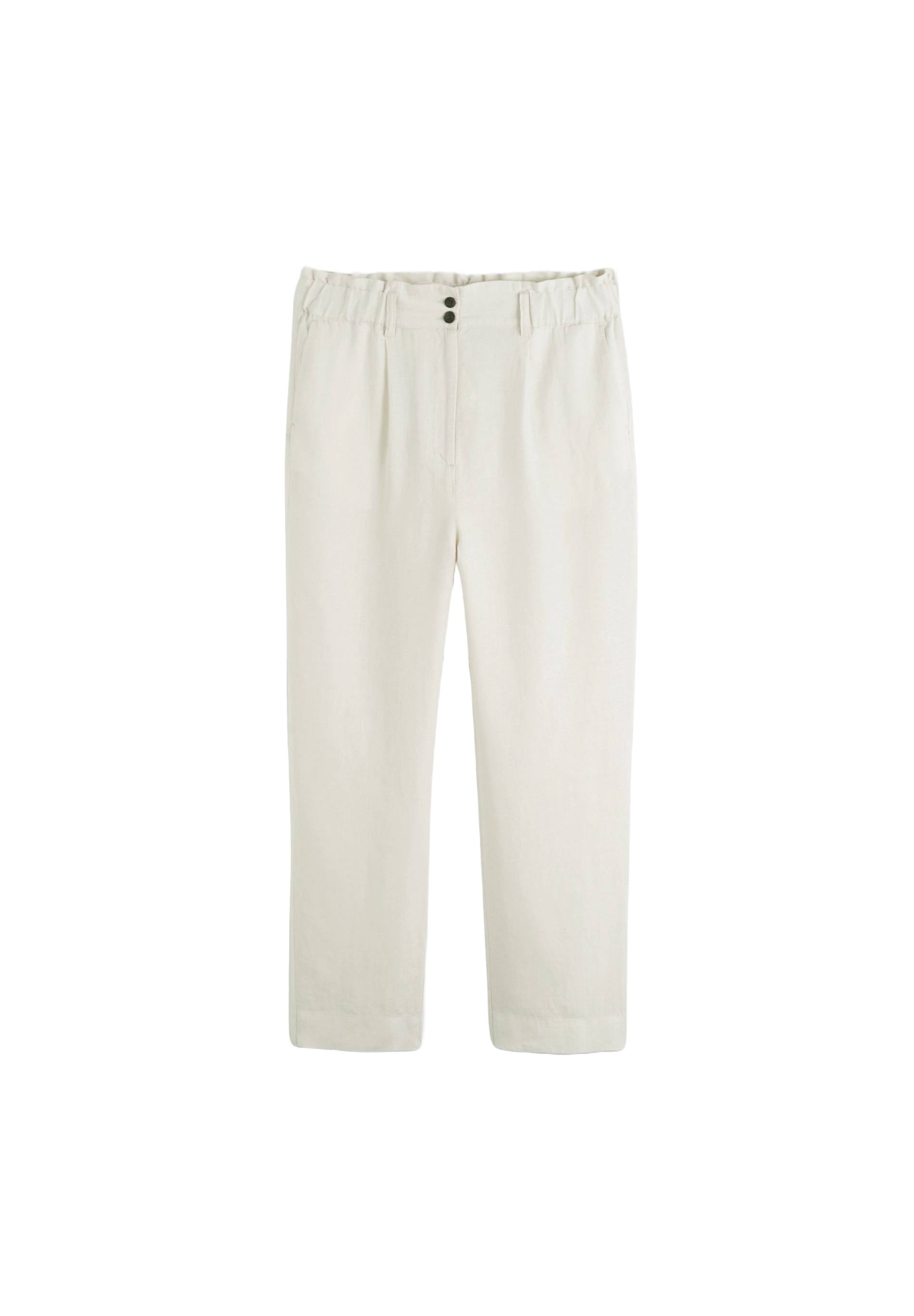 Pantalon en lin taille élastiquée, Beige clair, large image number 5