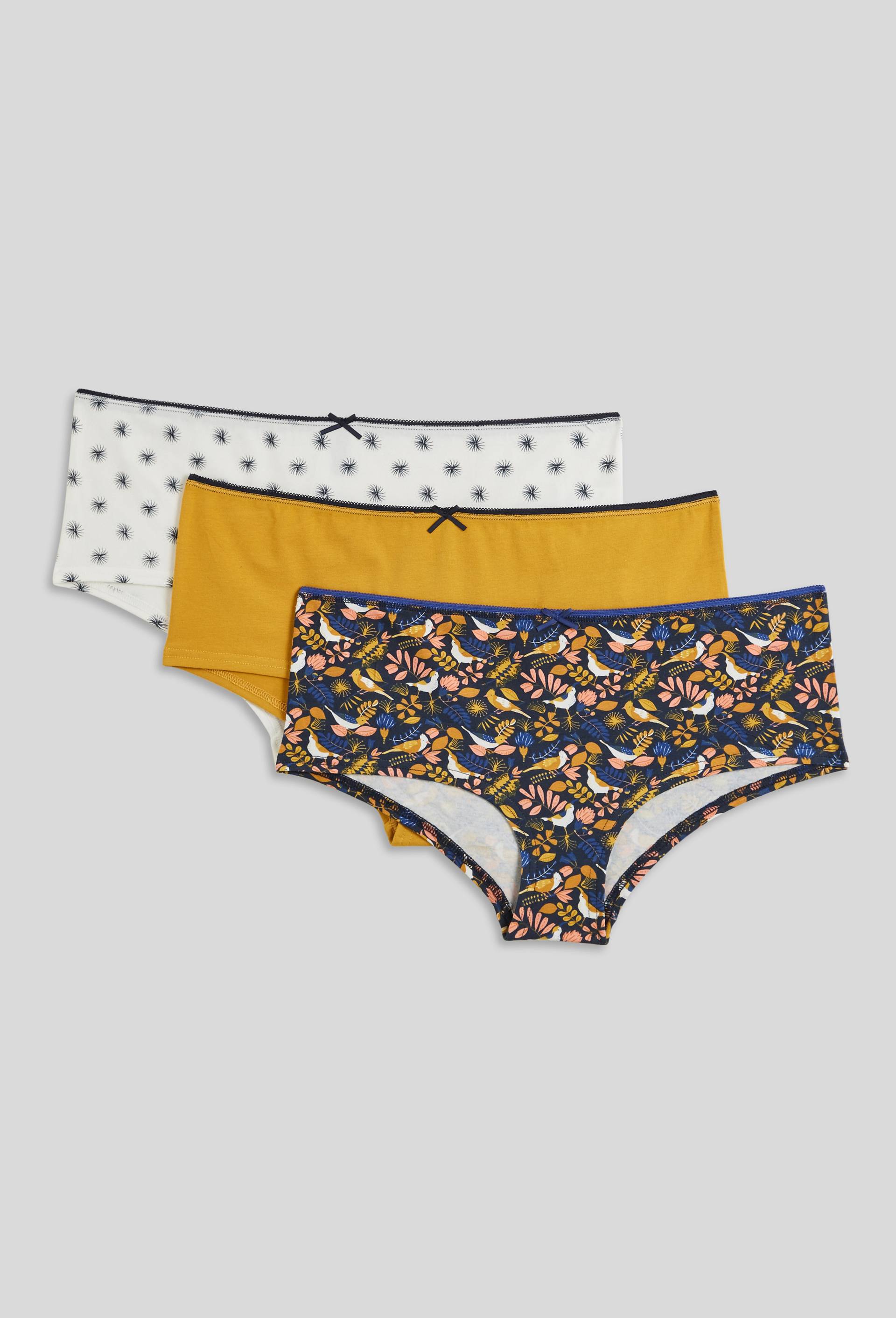 Lot de 3 shortys GARANCE en coton, Oeko-Tex, Bleu foncé, large image number 0