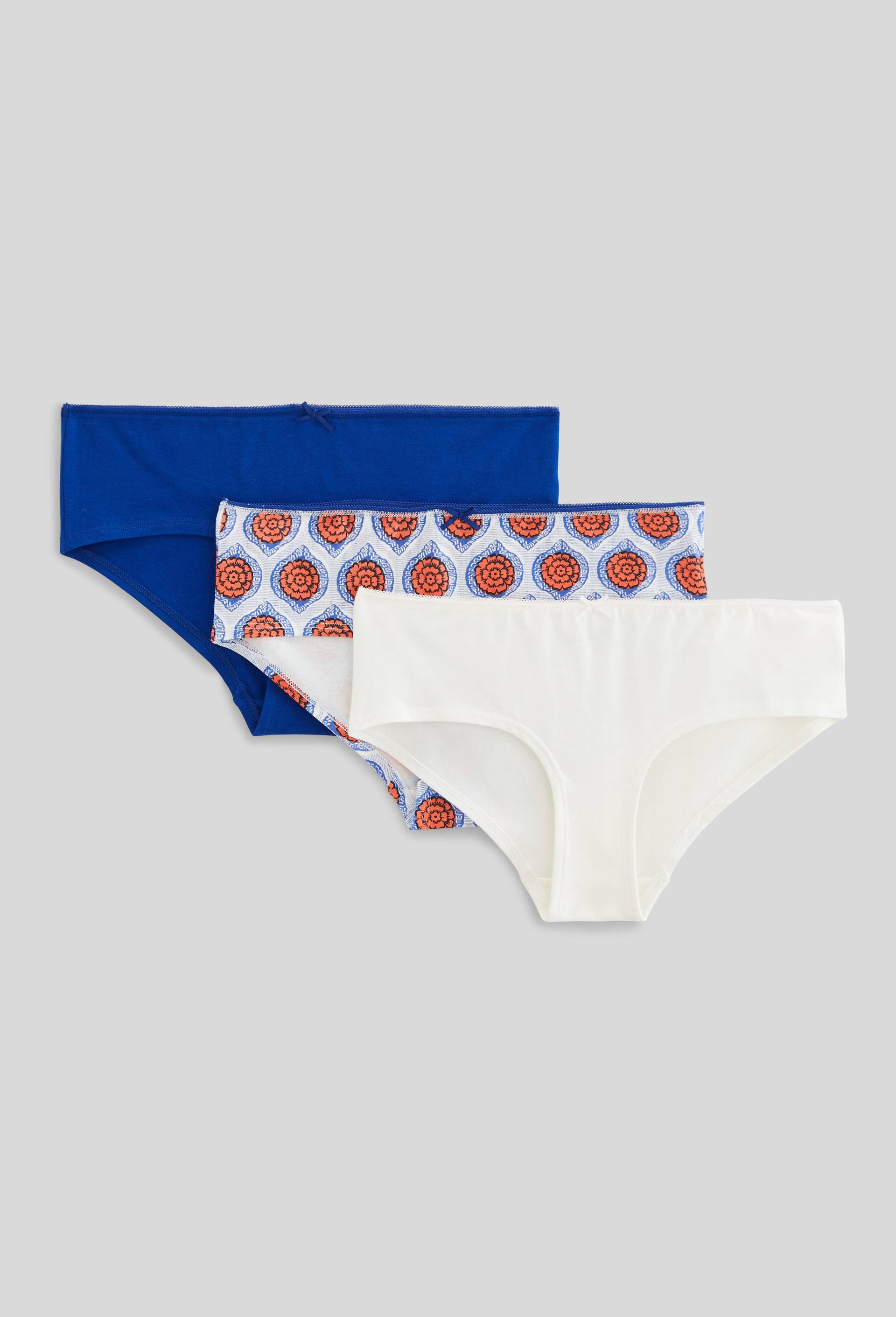 Lot de 3 shorties GARANCE en coton BIO GOTS, Bleu fonc&eacute;, large image number 0