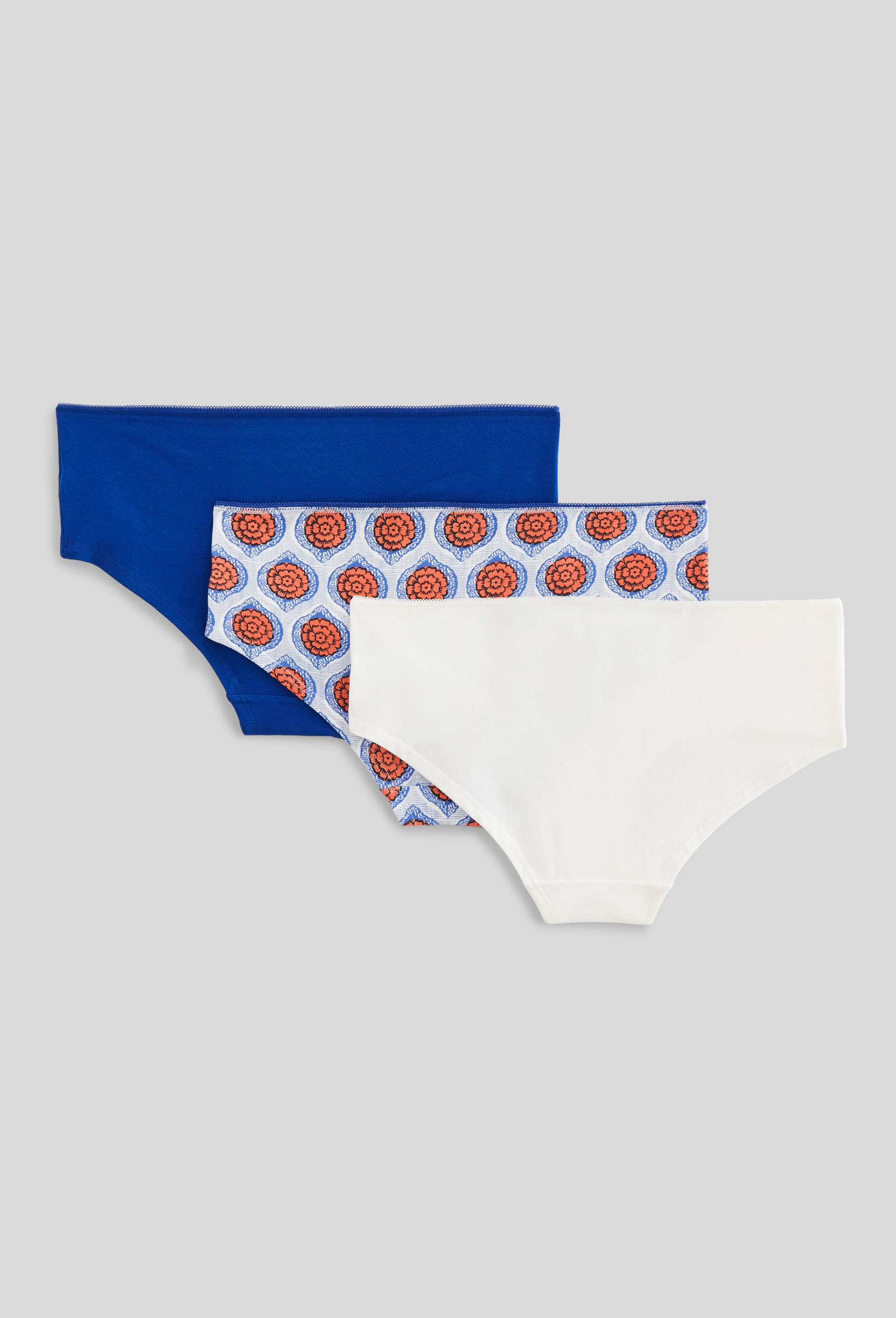 Lot de 3 shorties GARANCE en coton BIO GOTS, Bleu fonc&eacute;, large image number 1