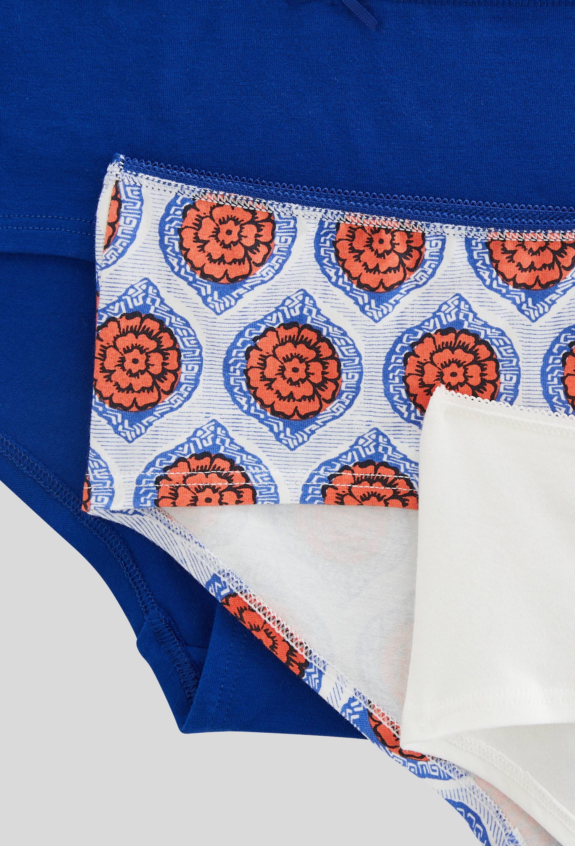 Lot de 3 shorties GARANCE en coton BIO GOTS, Bleu fonc&eacute;, large image number 2