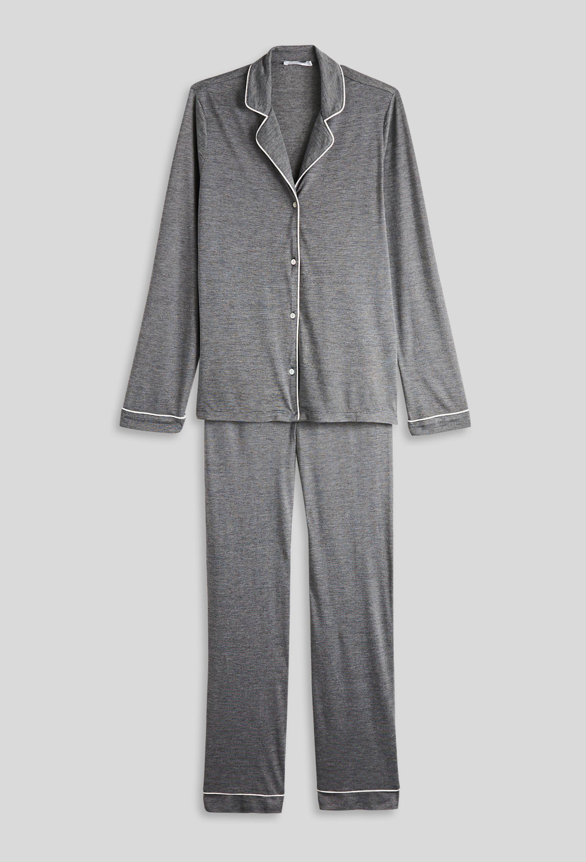Pyjama à fines rayures, Ecovero, Gris, large image number 2
