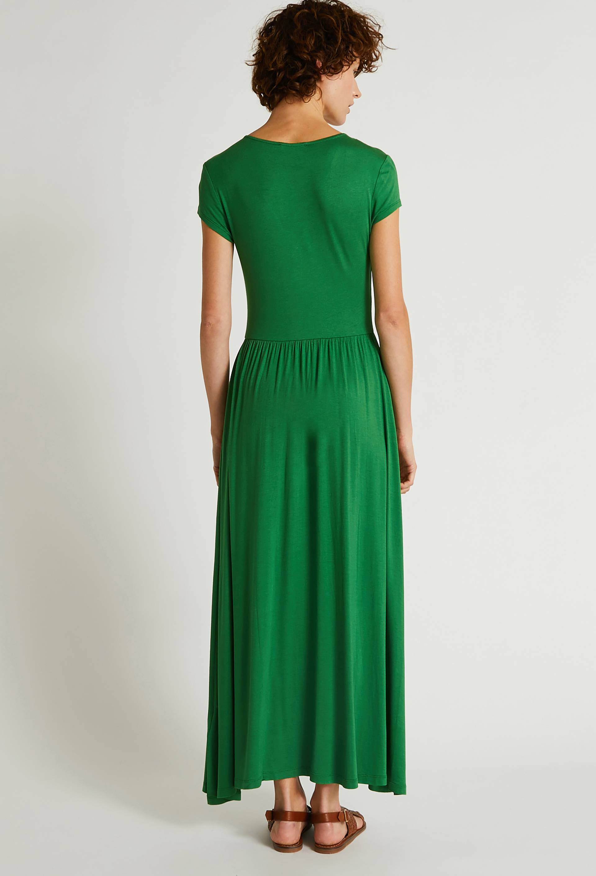 Robe en col V, Vert, large image number 1