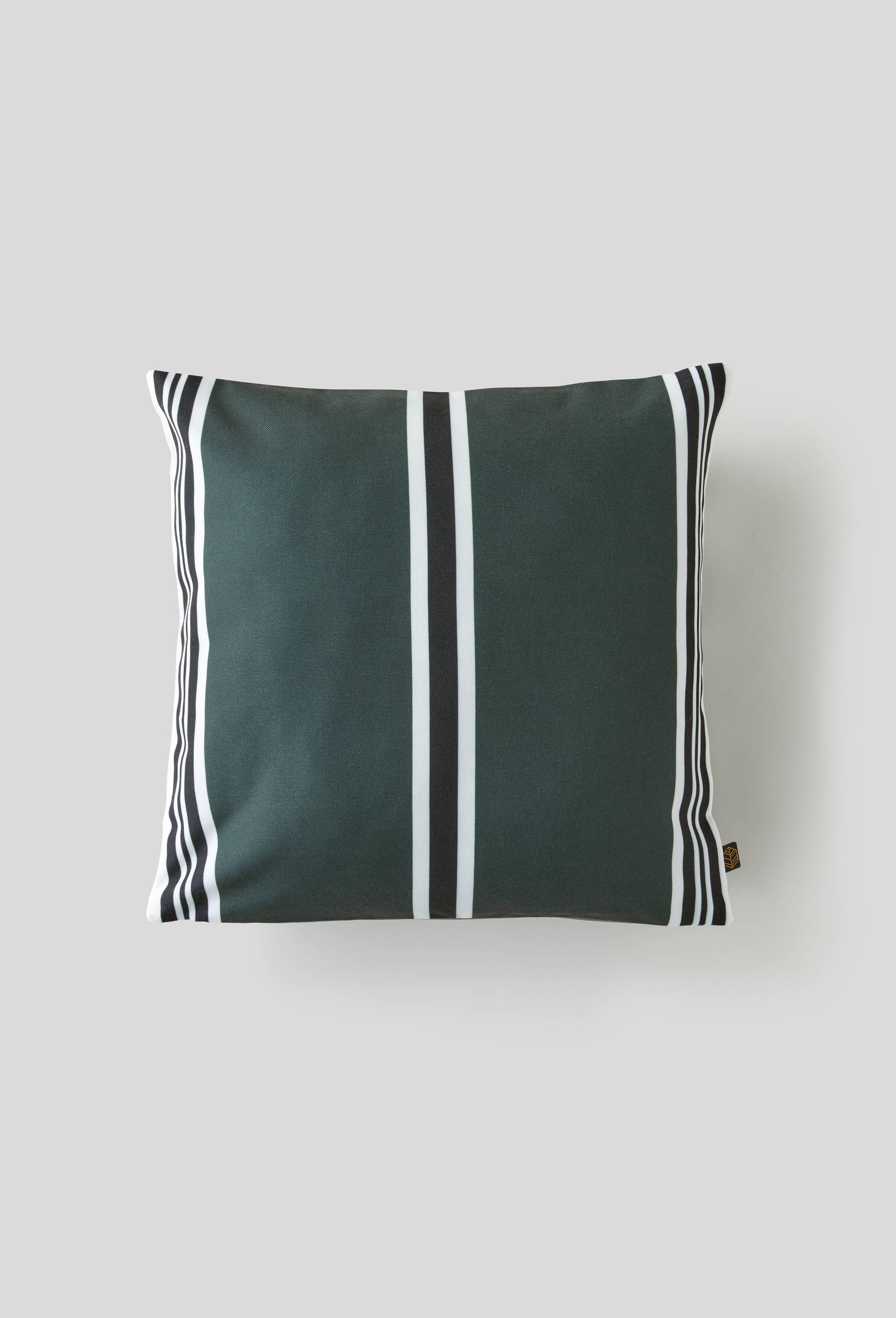 Coussin rayé, Vert foncé, large image number 0