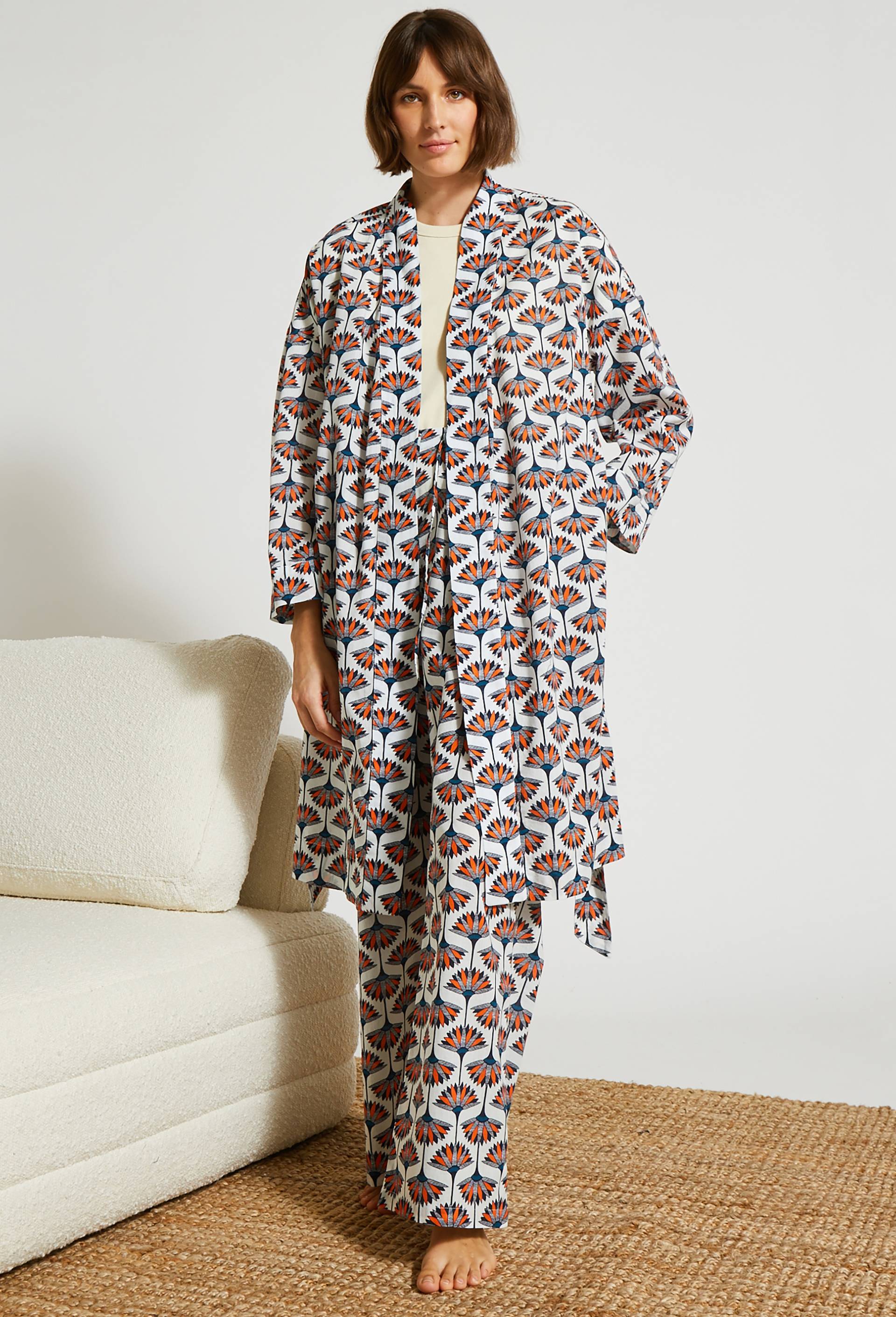 Kimono en voile de coton BIO, Blanc, large image number 0