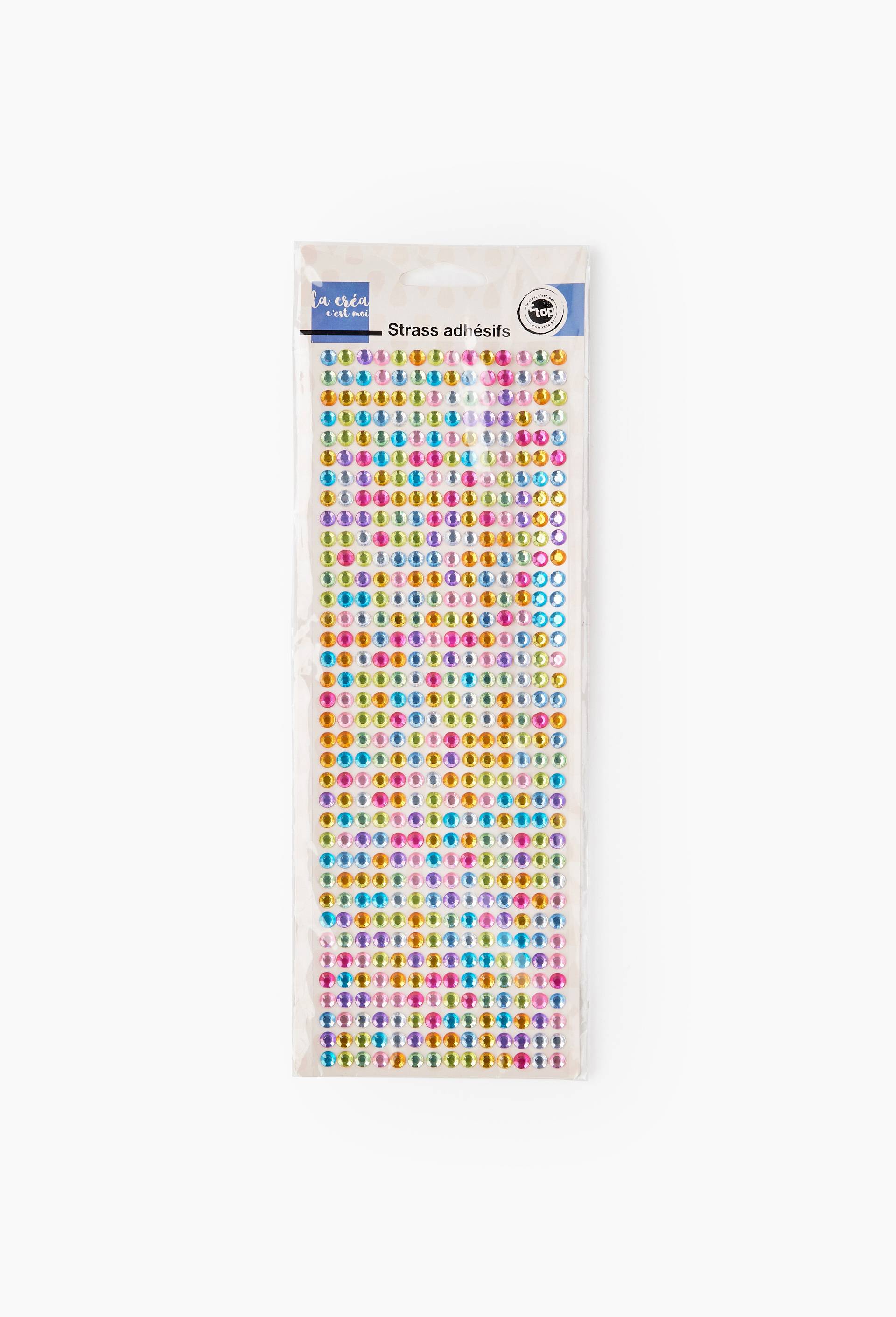 Stickers strass ronds multicolores 109 pi&egrave;ces, Multicolore, large image number 0
