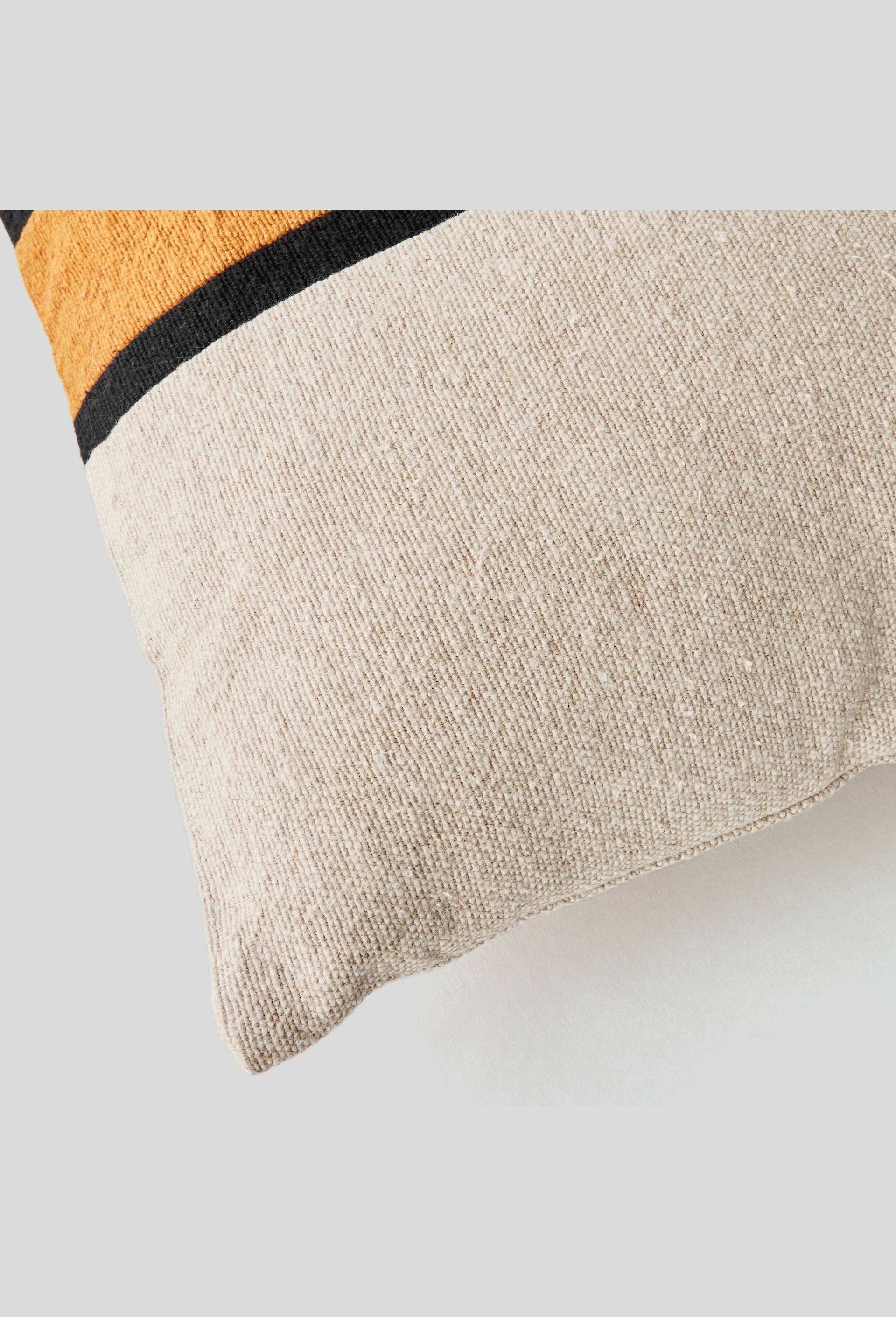 Coussin avec bandes, Noir, large image number 1