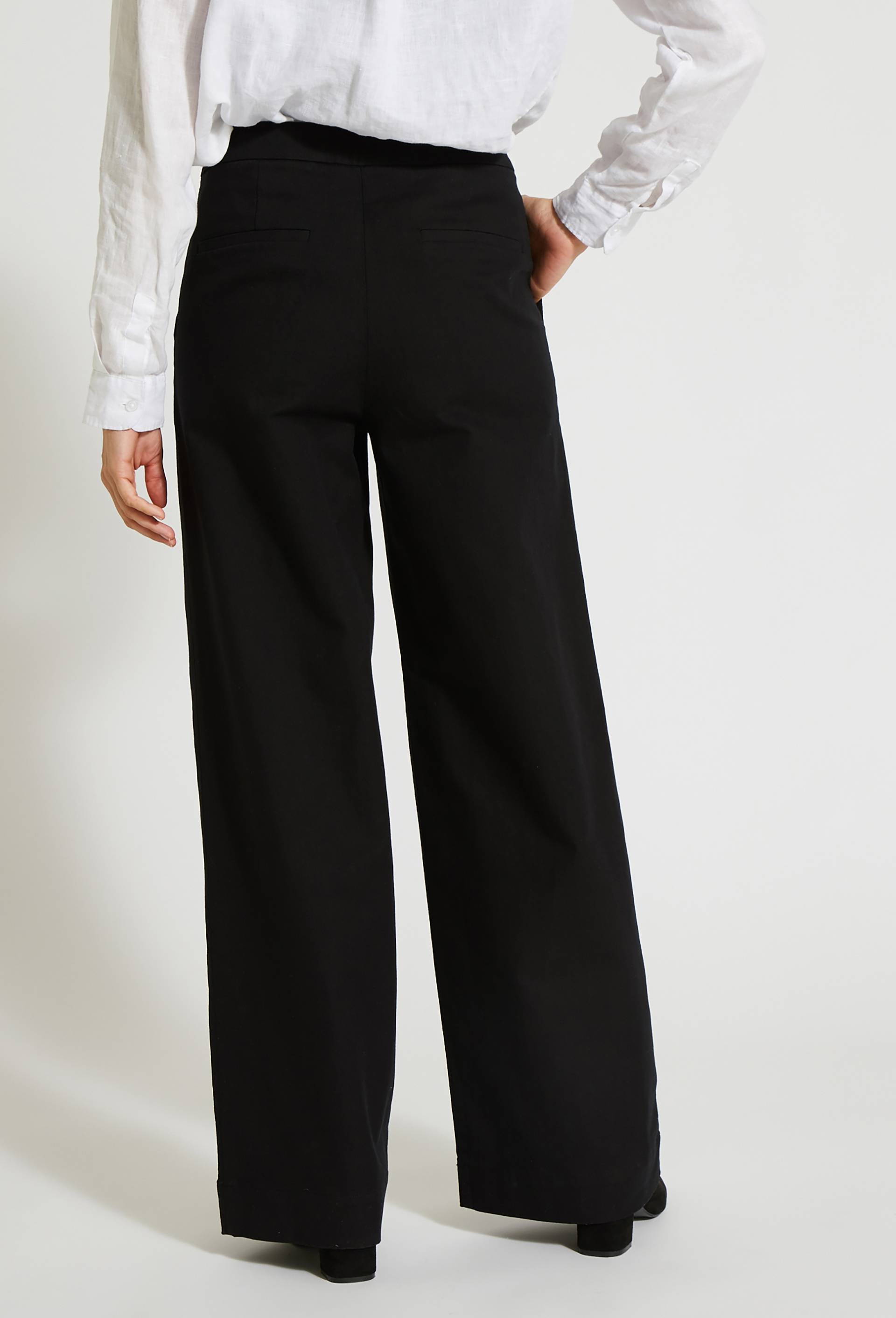 Pantalon à pont contenant du coton, certifié Oeko-Tex, Noir, large image number 1