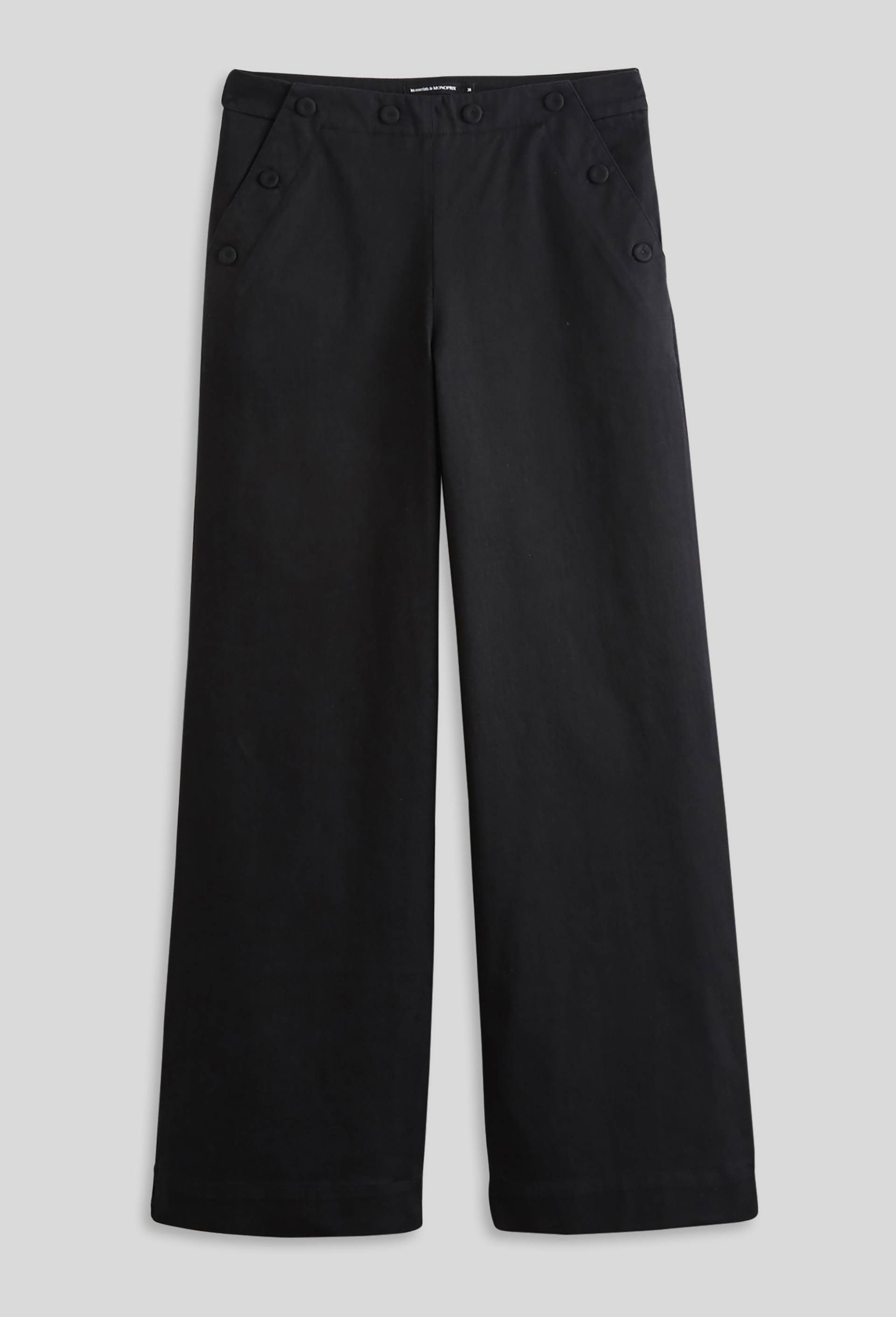 Pantalon à pont contenant du coton, certifié Oeko-Tex, Noir, large image number 2